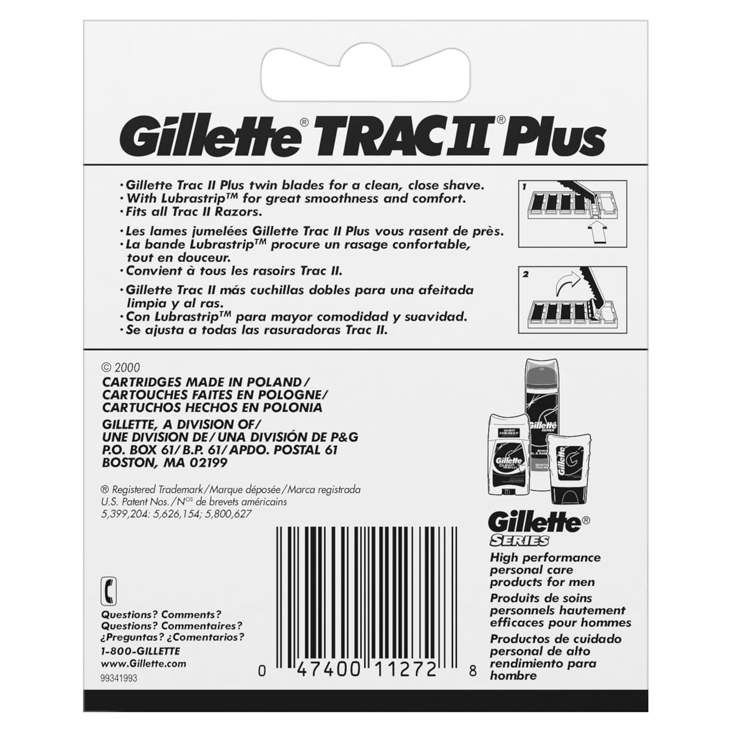 Gillette TRAC II Plus Razor Blade Refills - 10 Count for a Close, Comfortable Shave