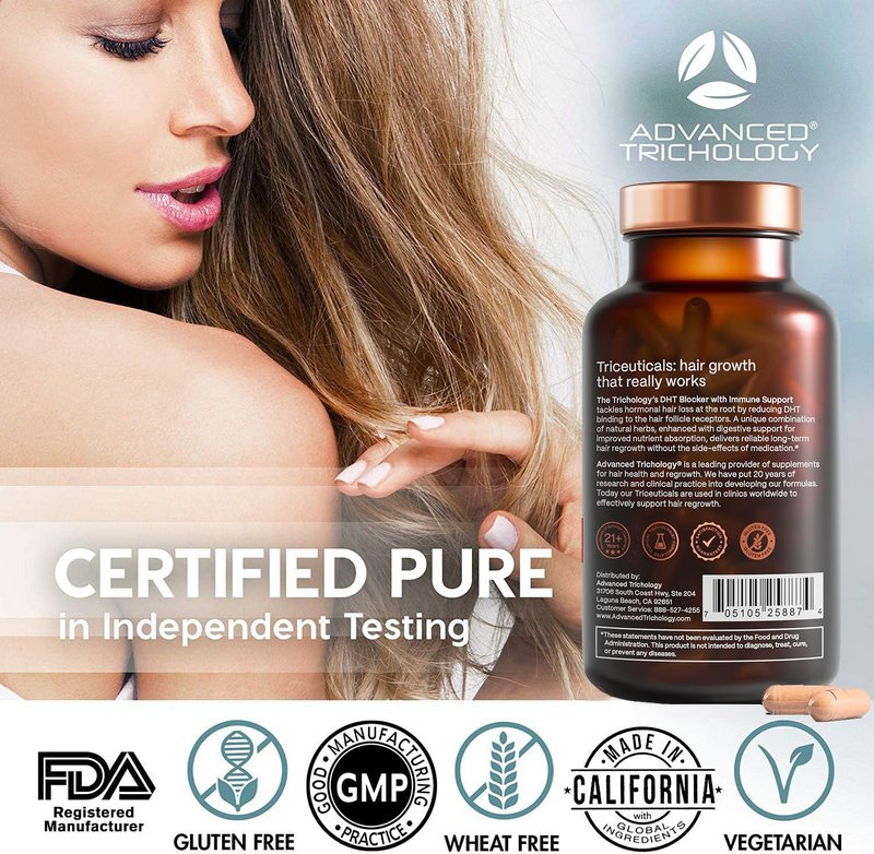 DHT Blocker Hair Growth Supplement for Men & Women - Clinically Approved | 20 Years of Expertise