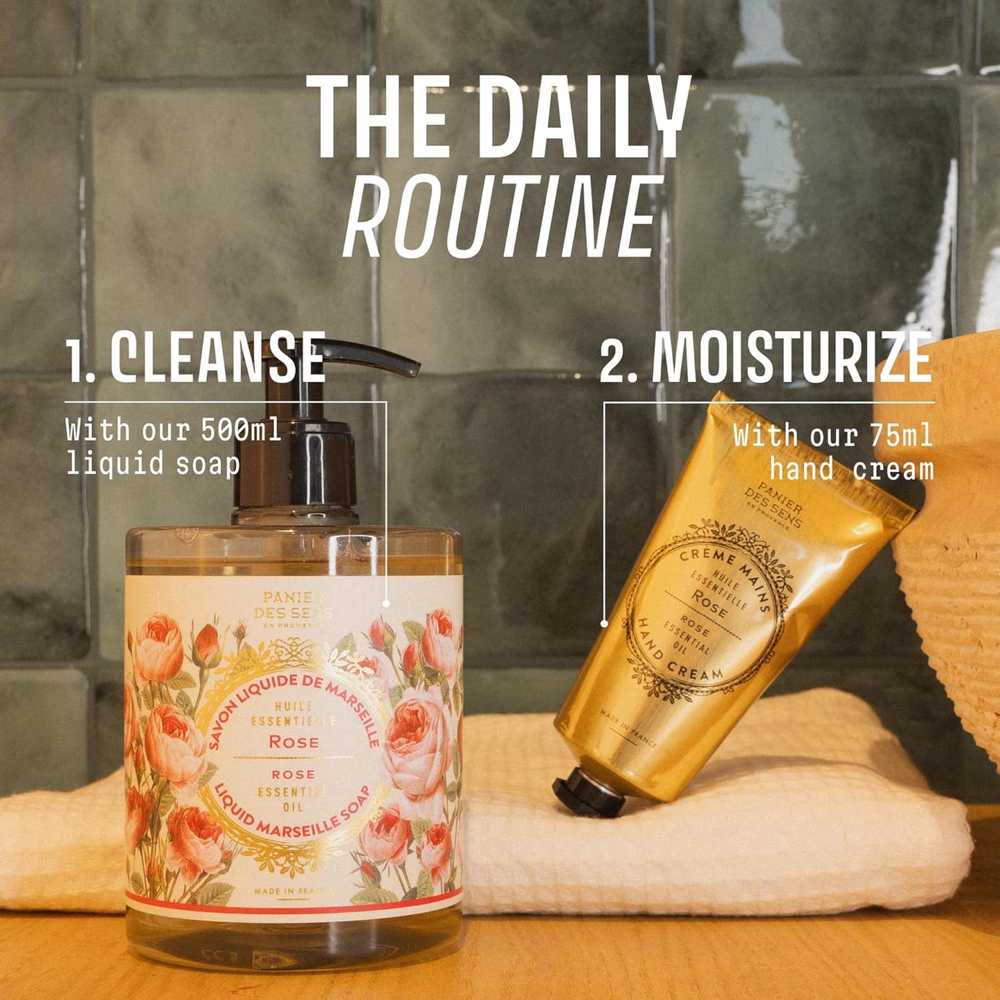 Rose Hand Soap - Premium Liquid Soap for Kitchen & Bathroom | Natural Marseille Formula, Gentle & Moisturizing, 16.9 fl oz