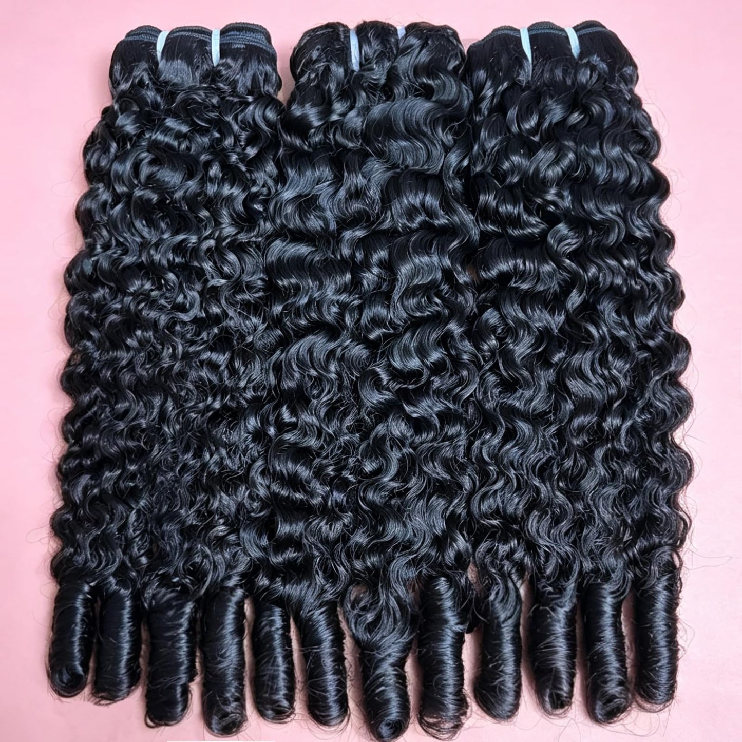 Burmese Curly Bundles Human Hair 20 22 24 Inch Curly Human Hair Bundles with Spiral End 3Pcs 12A Unprocessed Virgin Hair Quick Weave for Women Natural Black