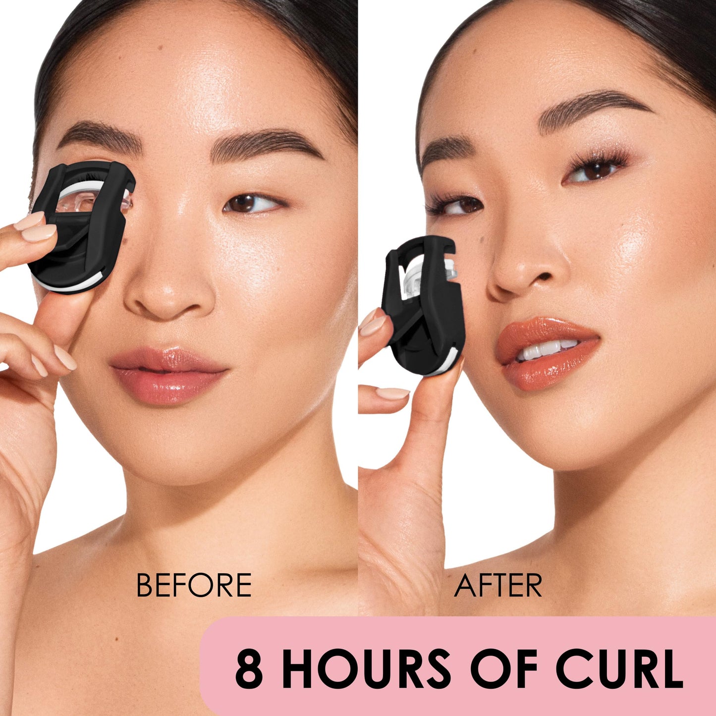 JAPONESQUE Travel Eyelash Curler, Black - Plastic Eyelash Curlers for Travel Makeup, Go Curl Lash Curler with Bonus Replacement Lash Pad - 1 Pack