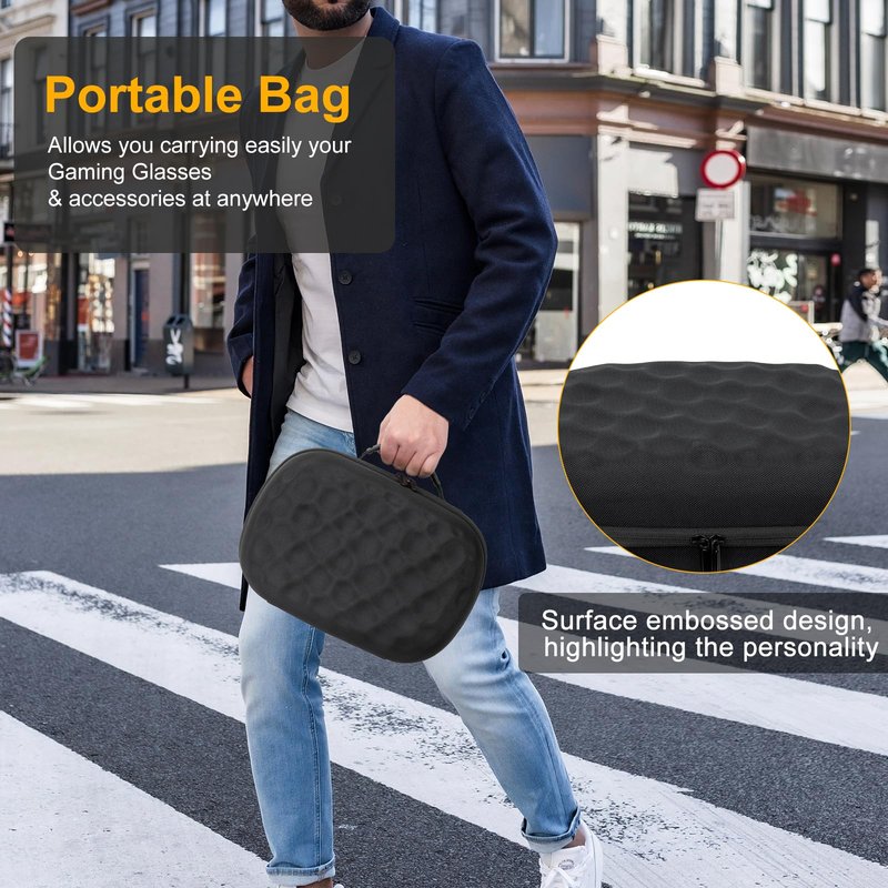 XINGFUDAO Large Carrying Case Compatible with Meta Quest 3/3S, Protective Storage Bag Fit for Kiwi Design and Bobovr Battery Headstrap (Black)