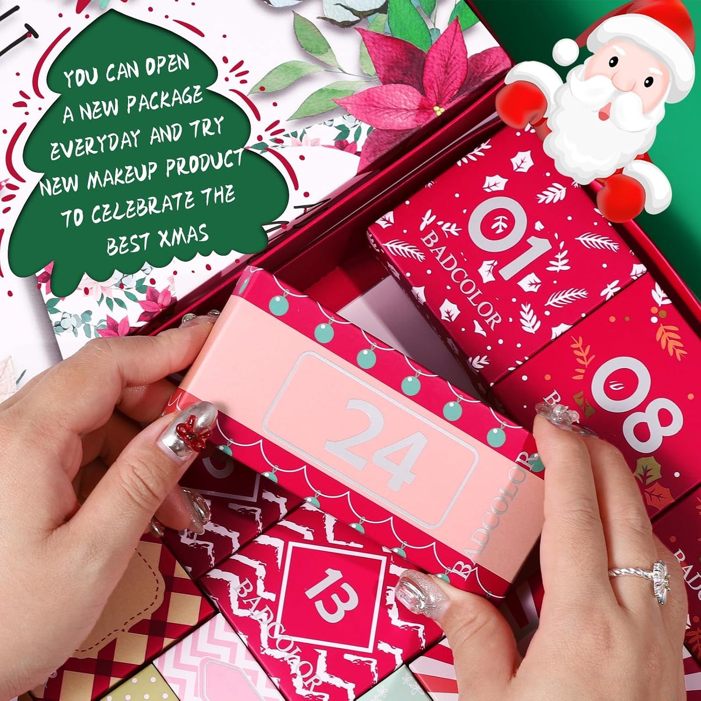 Makeup Advent Calendar 2025 - 24 Days Christmas Countdown Gift Set | Holiday Cosmetic Kit for Women & Teens