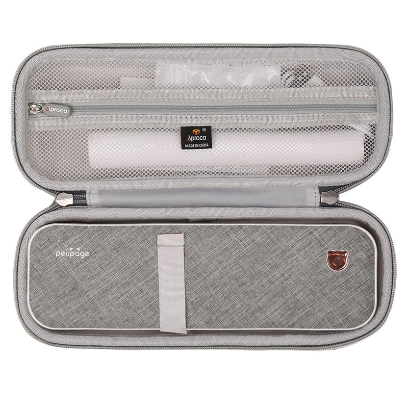 Aproca Portable Printers Case Compatible with TATTMUSE/JADENS/MUNBYN ITP01 Wireless Bluetooth Printer and Accessories, Storage Hard Bag (Case Only)-Grey