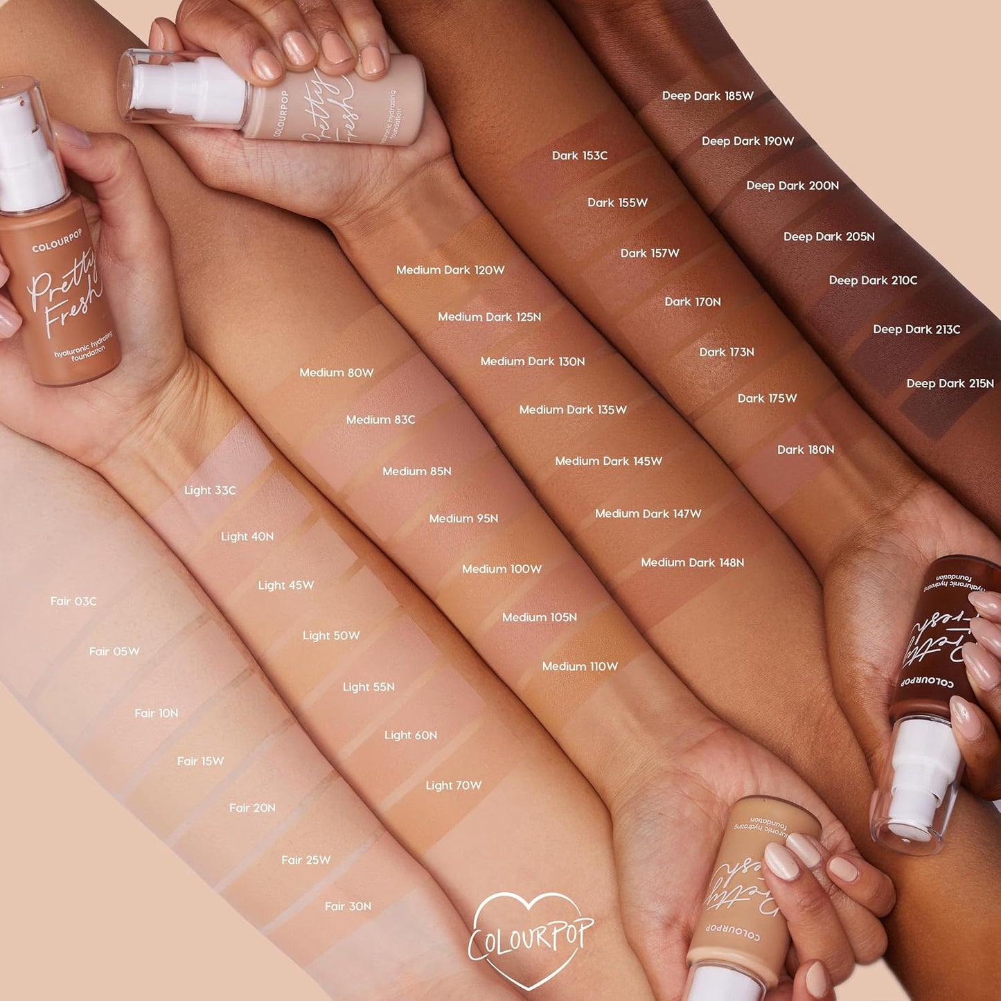 ColourPop Pretty Fresh Liquid Foundation - Hydrating Medium Coverage Foundation with Hyaluronic Acid & Coconut Water | Medium 80W (1 oz)