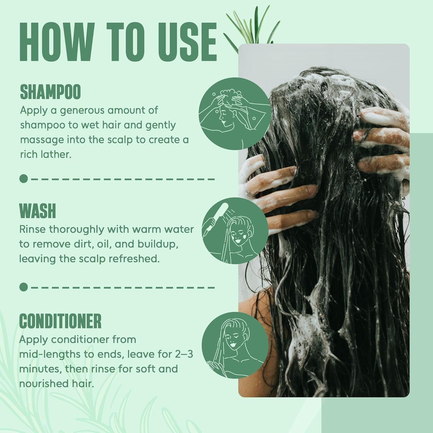 Rosemary Oil Shampoo and Conditioner Set - Sulfate-Free Thickening Formula with Batana Oil & Biotin | 16 fl oz Each | For Men & Women