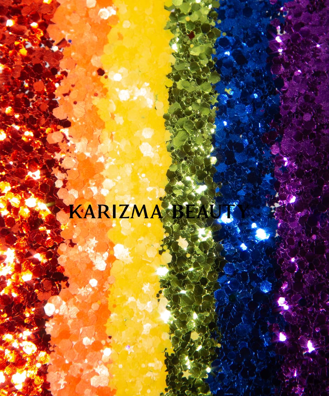 KARIZMA Love is Love. 6X 10g Chunky Face Glitter, Pride Rainbow, Hair Eye and Body Sparkles for Everyone. Rave and Cosmetic Makeup.