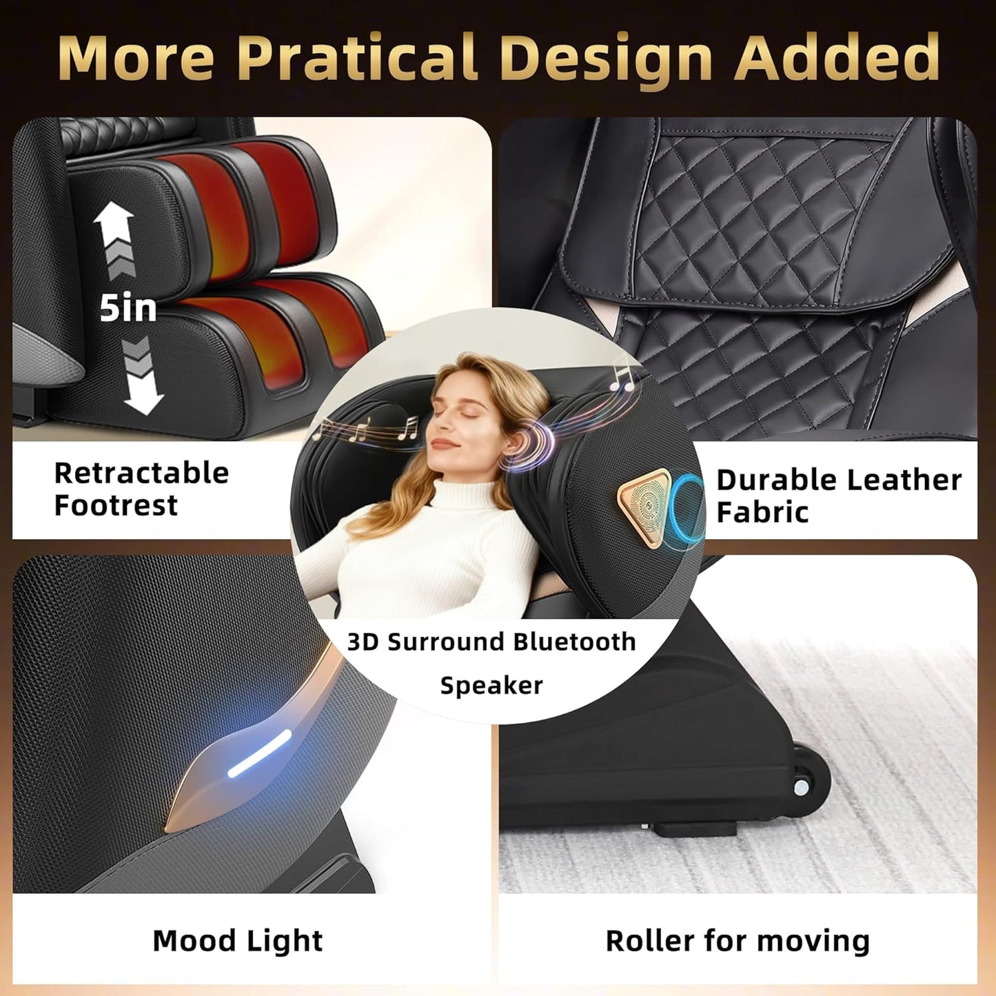 Full Body Massage Chair - Zero Gravity Recliner with 10-Point Roller, Heating & Airbags | Shiatsu Foot Roller for Ultimate Relaxation