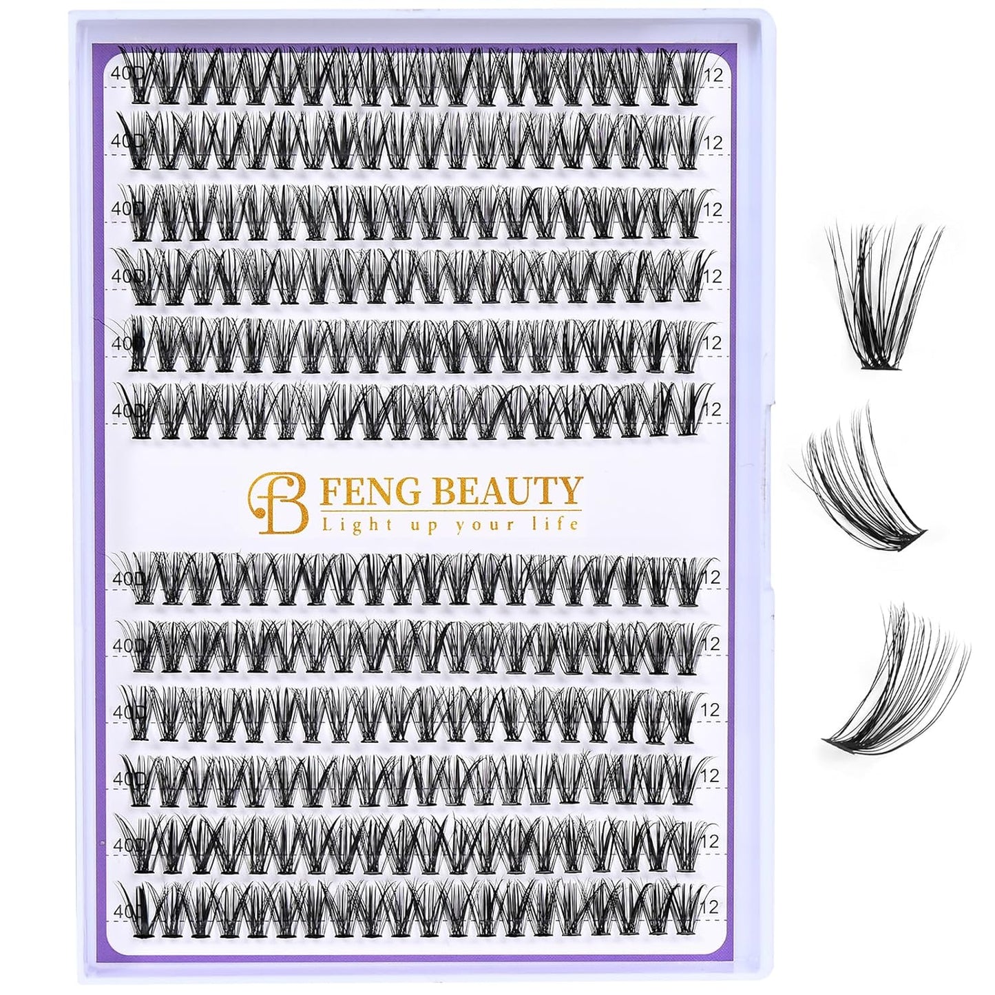 Ultra-Light Lash Clusters Kit - 240PCS Fluffy Wispy Volume | 10-16mm Mixed Lengths, Bond & Seal, Waterproof