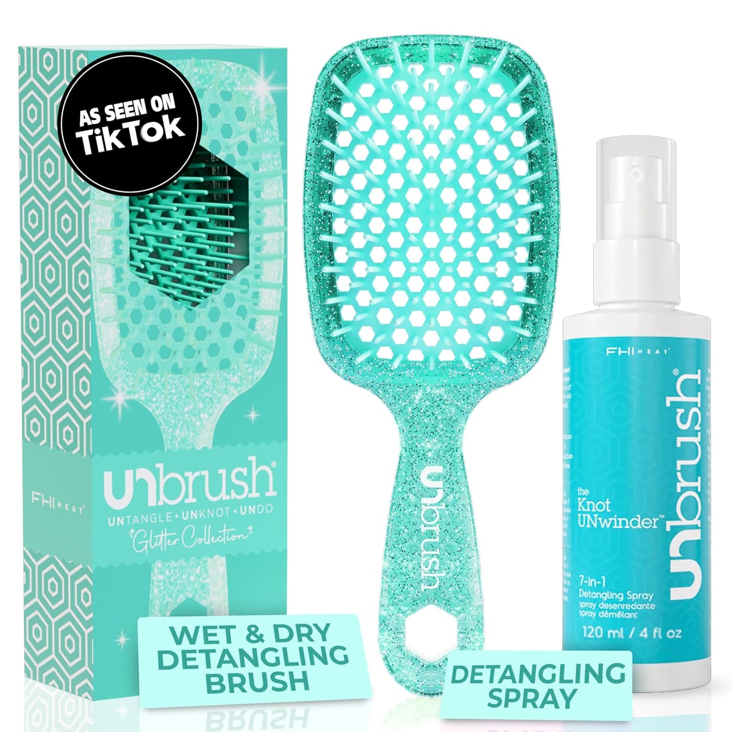 FHI Heat Unbrush & Unwinder Spray - Hair Detangler & Heat Protectant 8 oz