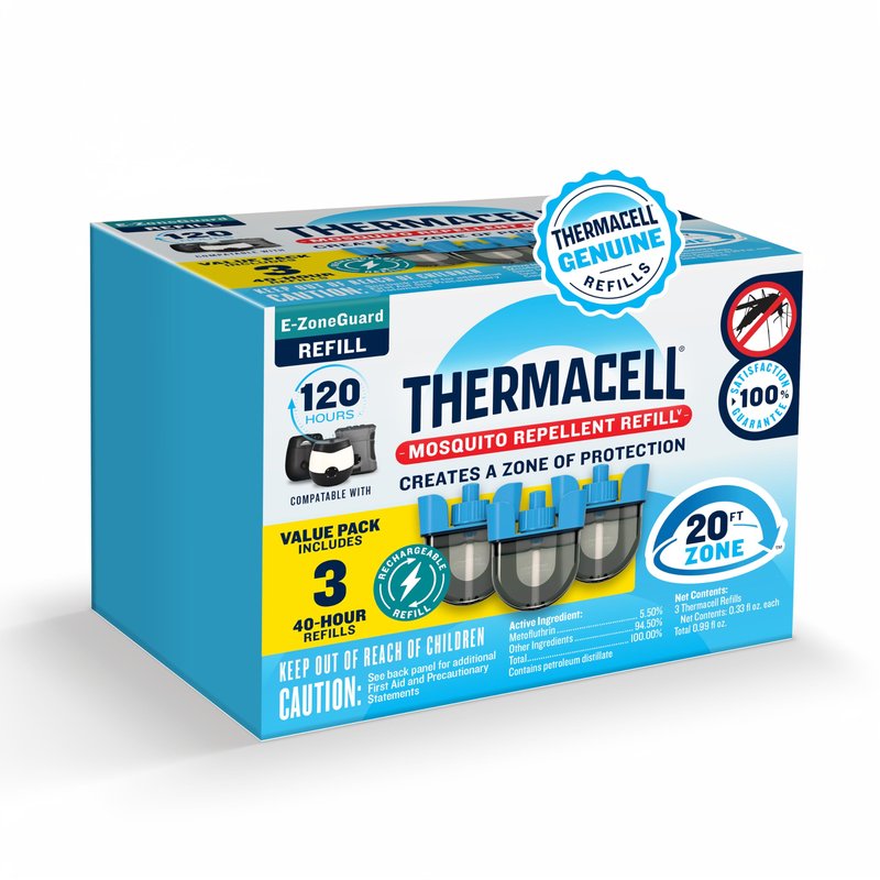 Thermacell E-ZoneGuard Mosquito Repellent Refill with 20-Foot Zone of Scientifically Proven Outdoor Protection; Rechargeable; 120-Hr Refill; Bug Spray Alternative; Scent Free; DEET-Free