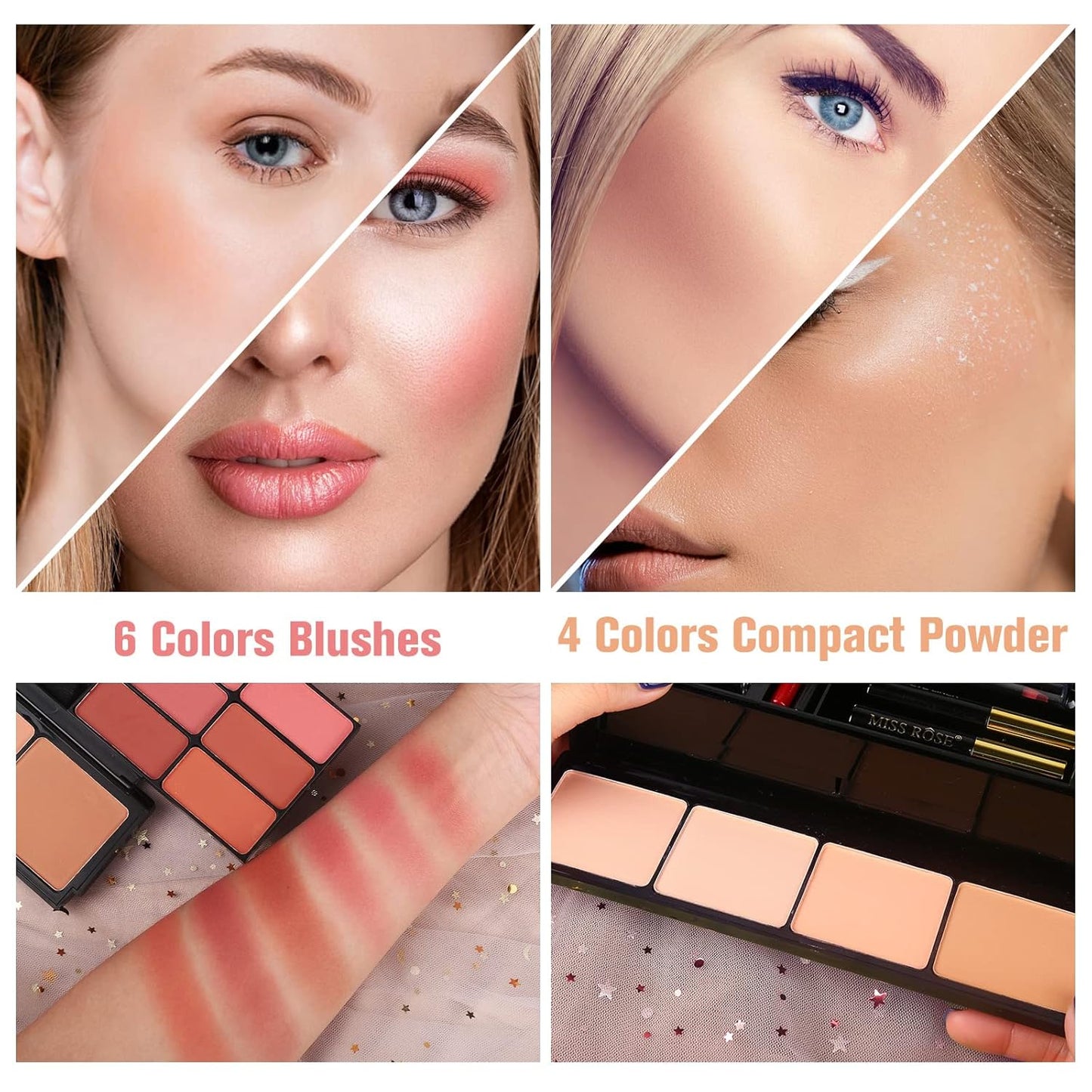 Professional Makeup Kit - 58 Color All-in-One Gift Set for Women | Includes Eyeshadow, Lipstick, Blusher & More