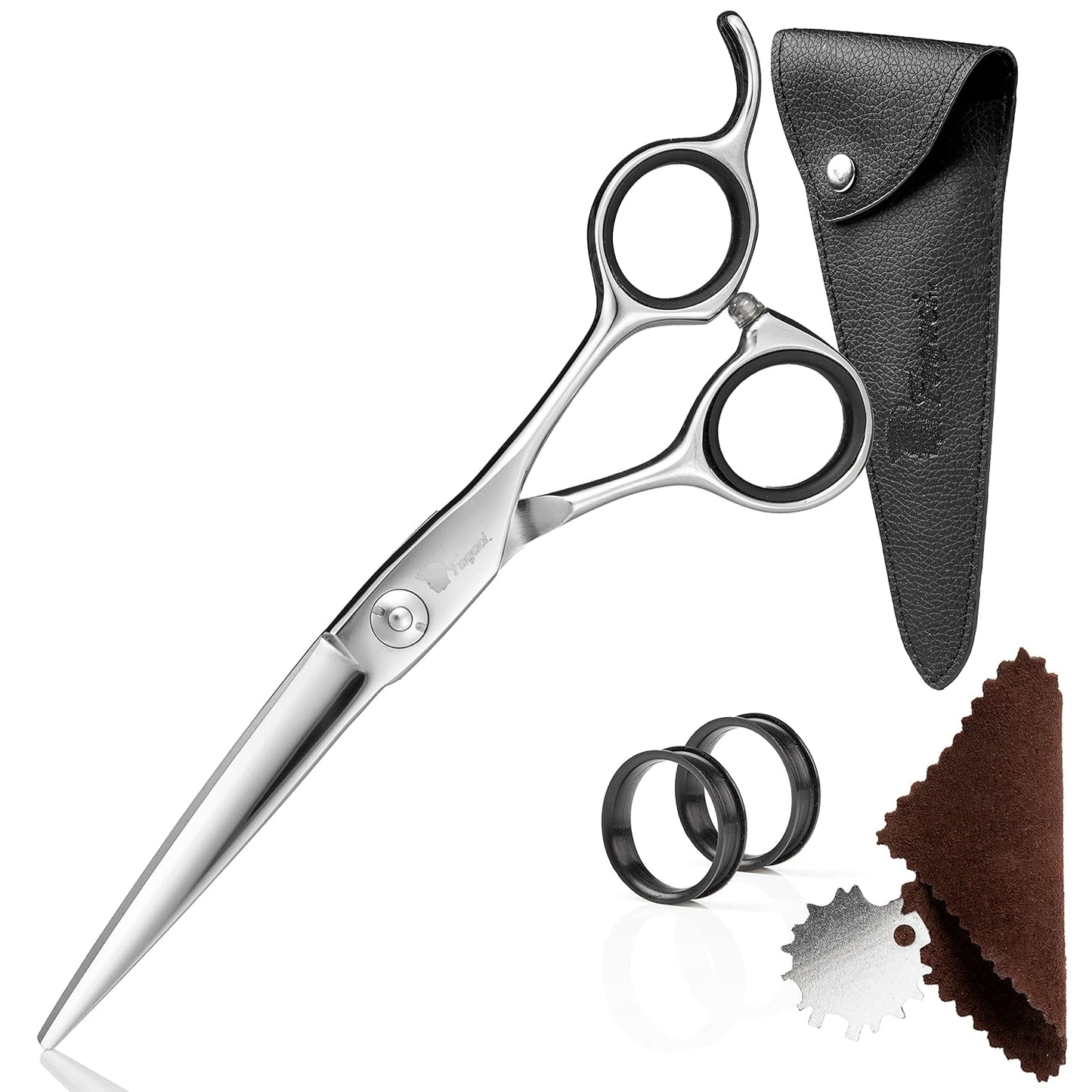 Professional Hair Cutting Scissors - 5 Inch 440C Steel Blades for Smooth, Precise Cuts | Durable Barber Shears with Elegant Sheath