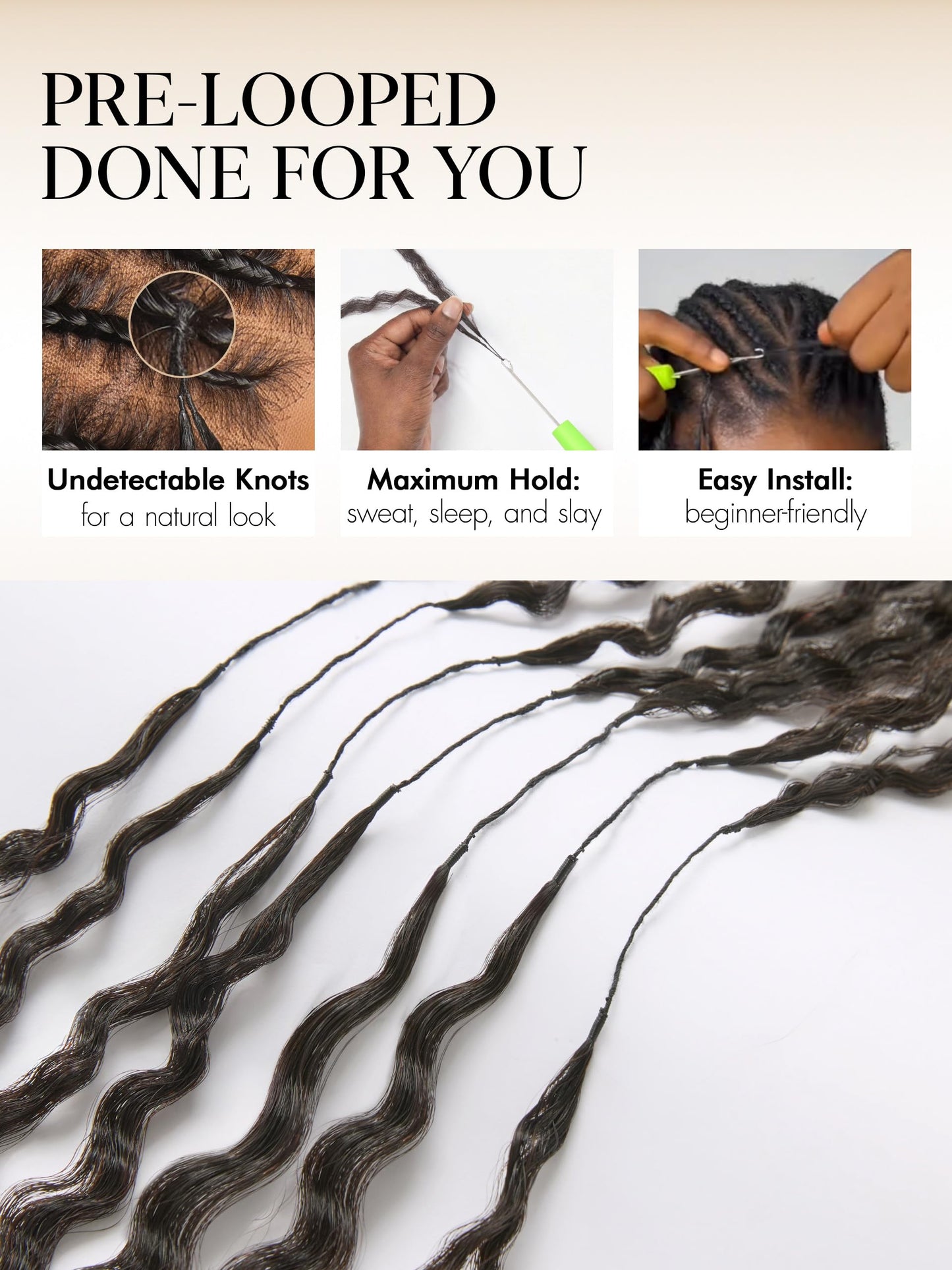 LUVME Kinky Straight Crochet Hair for Black Women, 20 Inch 130g About 100 Strands, Pre-Separated & Pre-Fluffed Human Crochet Hair Extensions, Soft Natural Look, Lightweight & Tangle-Free
