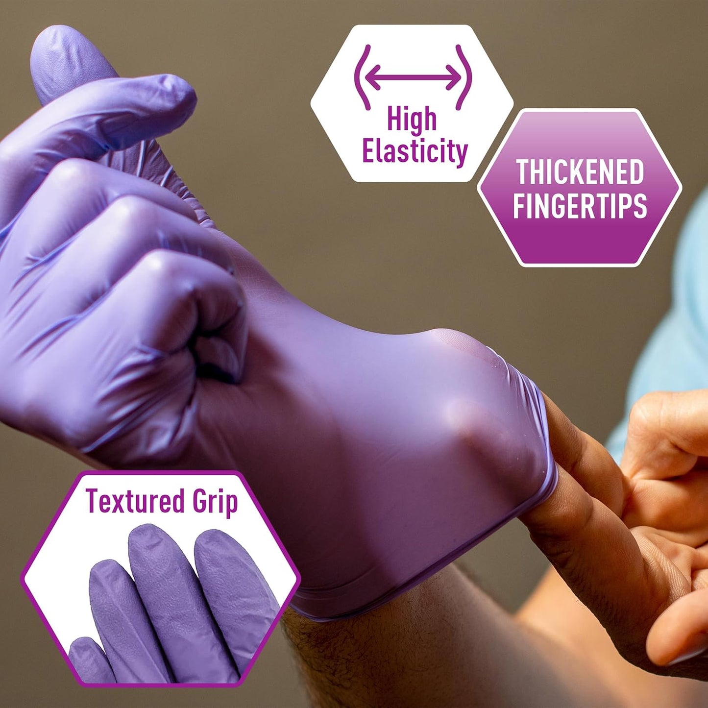 MedPride Nitrile Exam Gloves - Powder-Free, Iris Blue, Medium | Box of 100