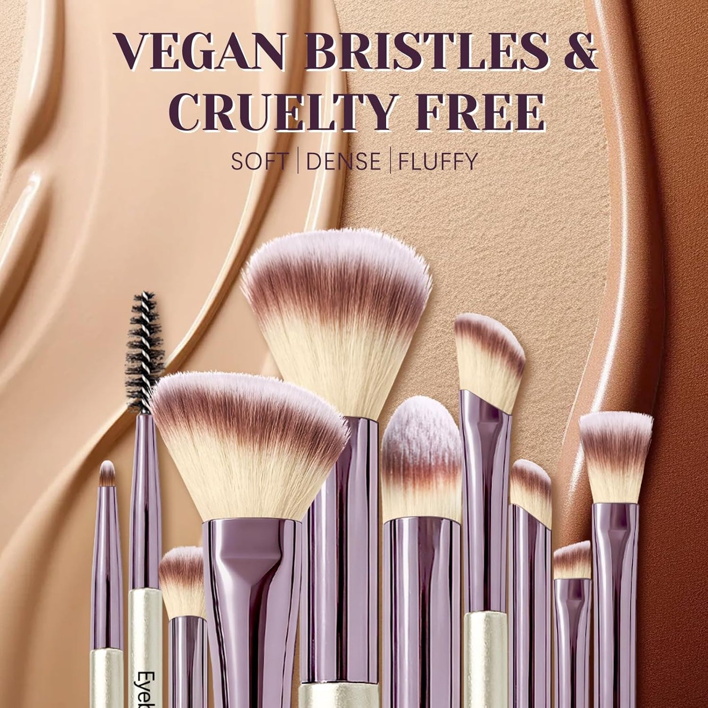 Makeup Brush Set - Premium Synthetic Brushes with 2 Puffs | 8-Piece Kit for Powder, Concealers, Eyeshadows & Blush - Gift Box Included