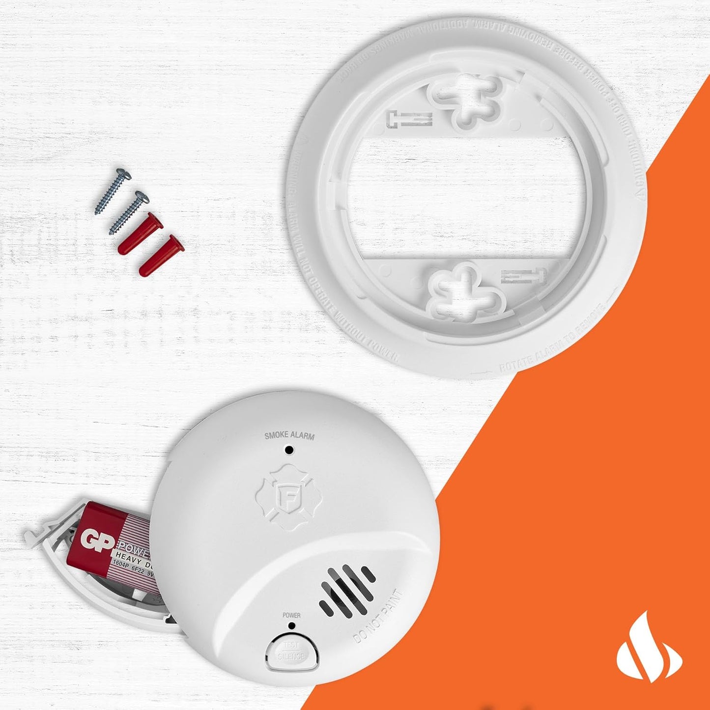 Smoke Alarm - Battery-Operated Detector with Test & Silence Button | SMI100, 1-Pack