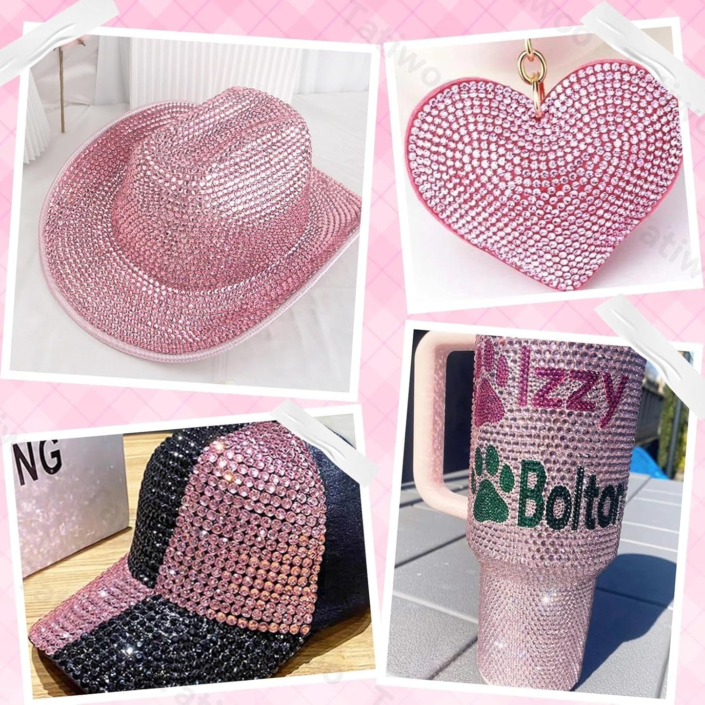 Light Pink Flatback Jelly Resin Rhinestones - 20000 Pcs Mix Sizes 2-6mm for Crafting & DIY Makeup Tumblers