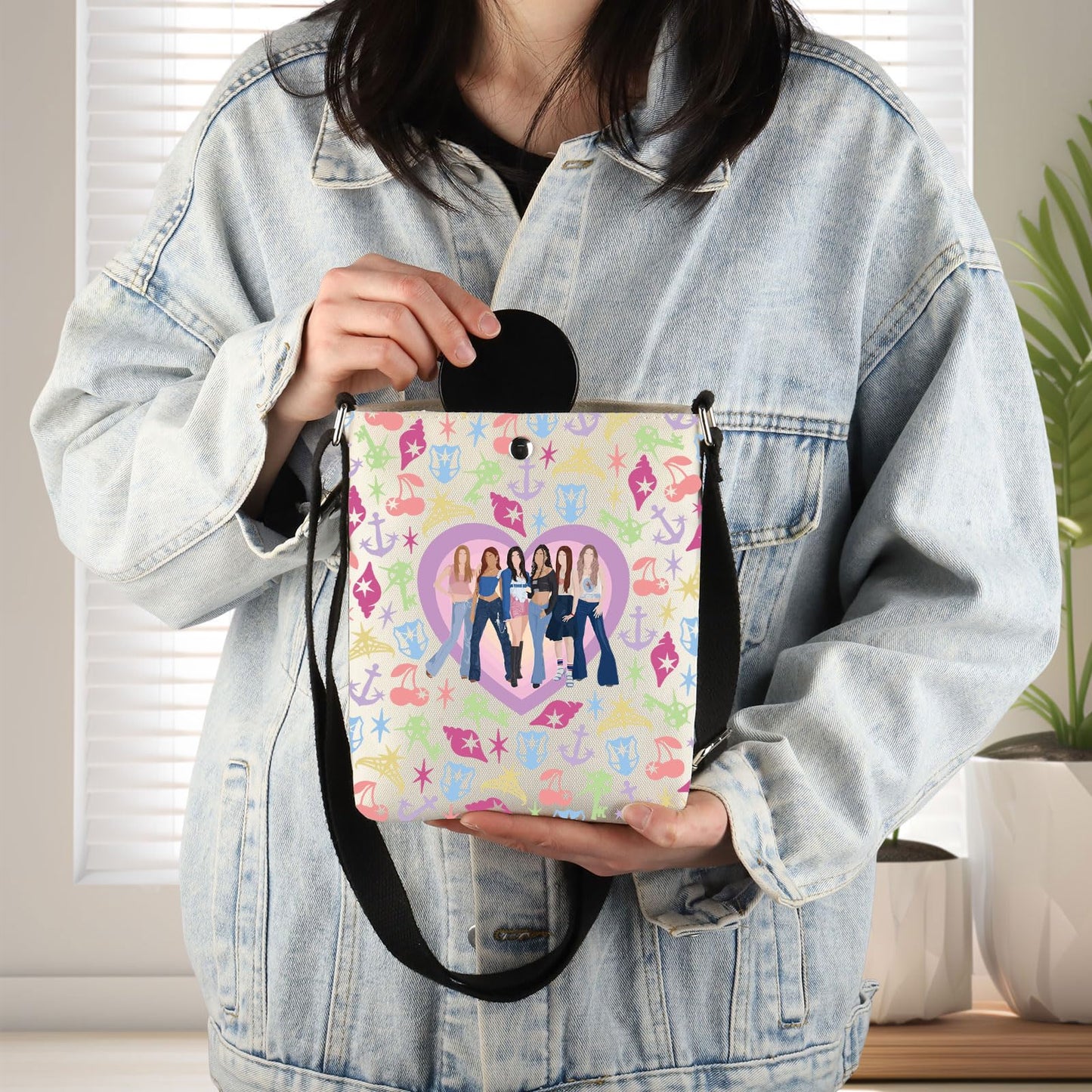 MNIGIU Singer Fans Crossbody Bag Global Group Concert Merch Korea Pop Music Shoulder Bag Band Lover Gift (Global Group CB)