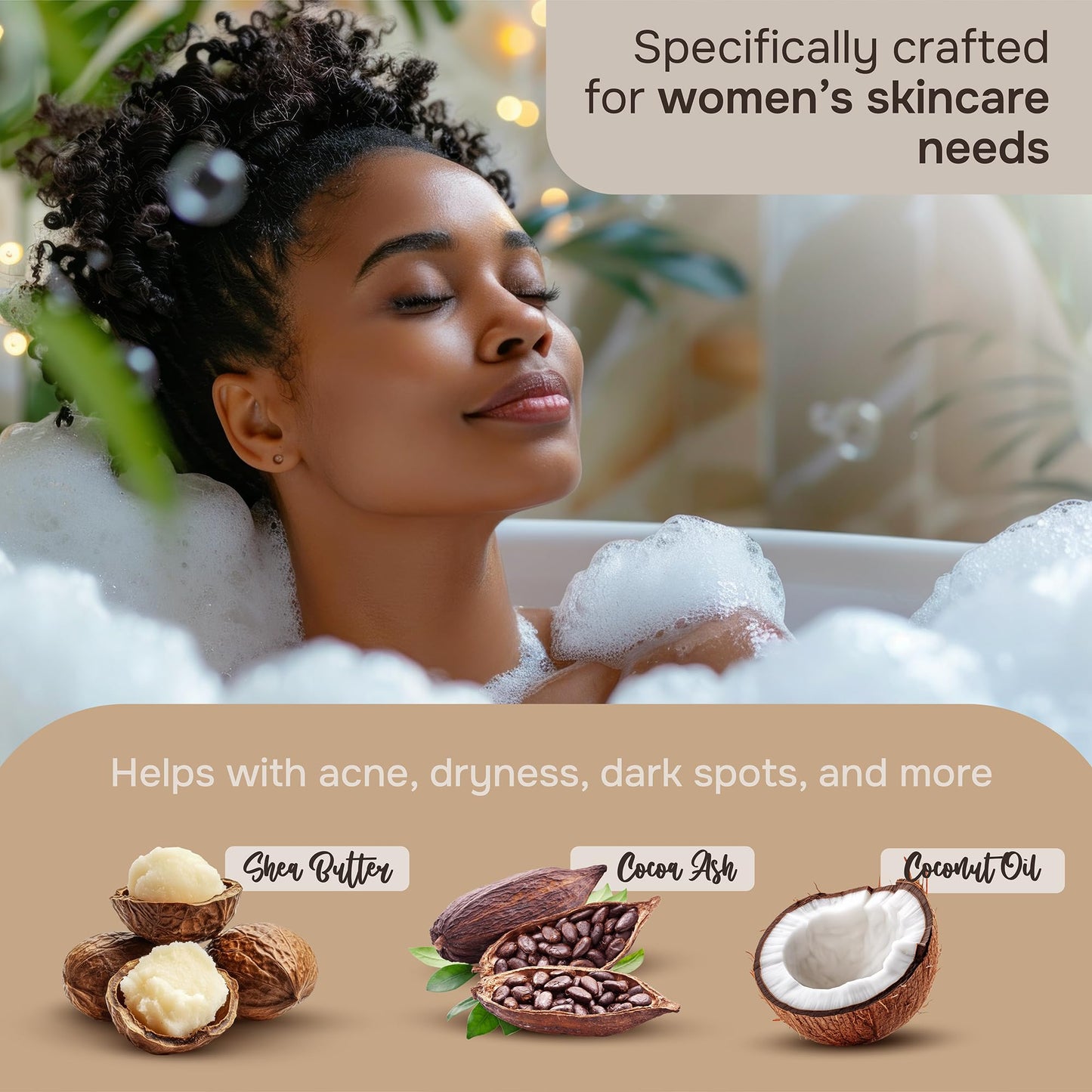Natural Wunderz African Black Soap Body Wash, 12 oz – Sulfate‑Free, Vegan Cleanser with Shea Butter – Soothing, Detoxifying Shower Gel for Men & Women