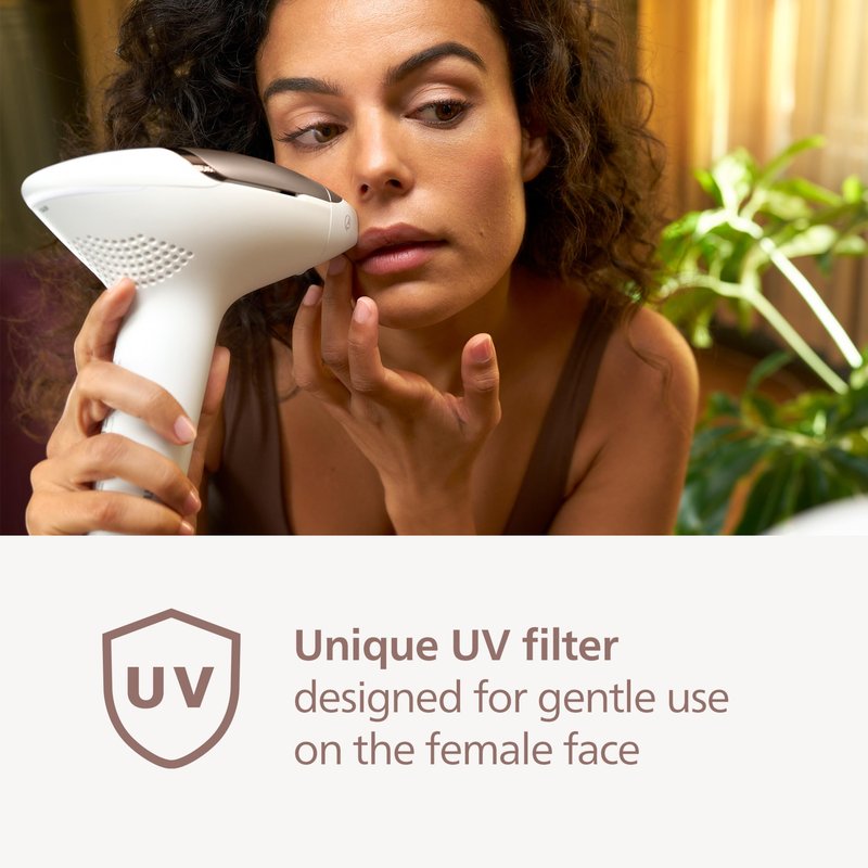 Philips Lumea 8000 Series IPL Hair Removal Device, Permanent Laser Hair Reduction for Women & Men, Easy and Comfortable Use at Home, SenseIQ, 3 Attachments for Body, Face, Intimate, BRI937/03