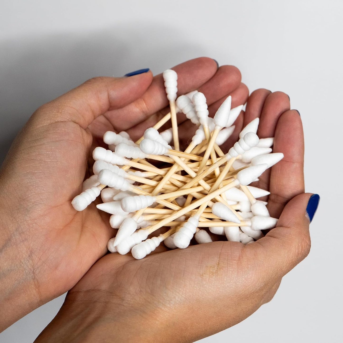 Bamboo Cotton Swabs - Dual-Tip Spiral & Fine Point for Precision | Extra Strong, Lint-Free | 200 Count Box