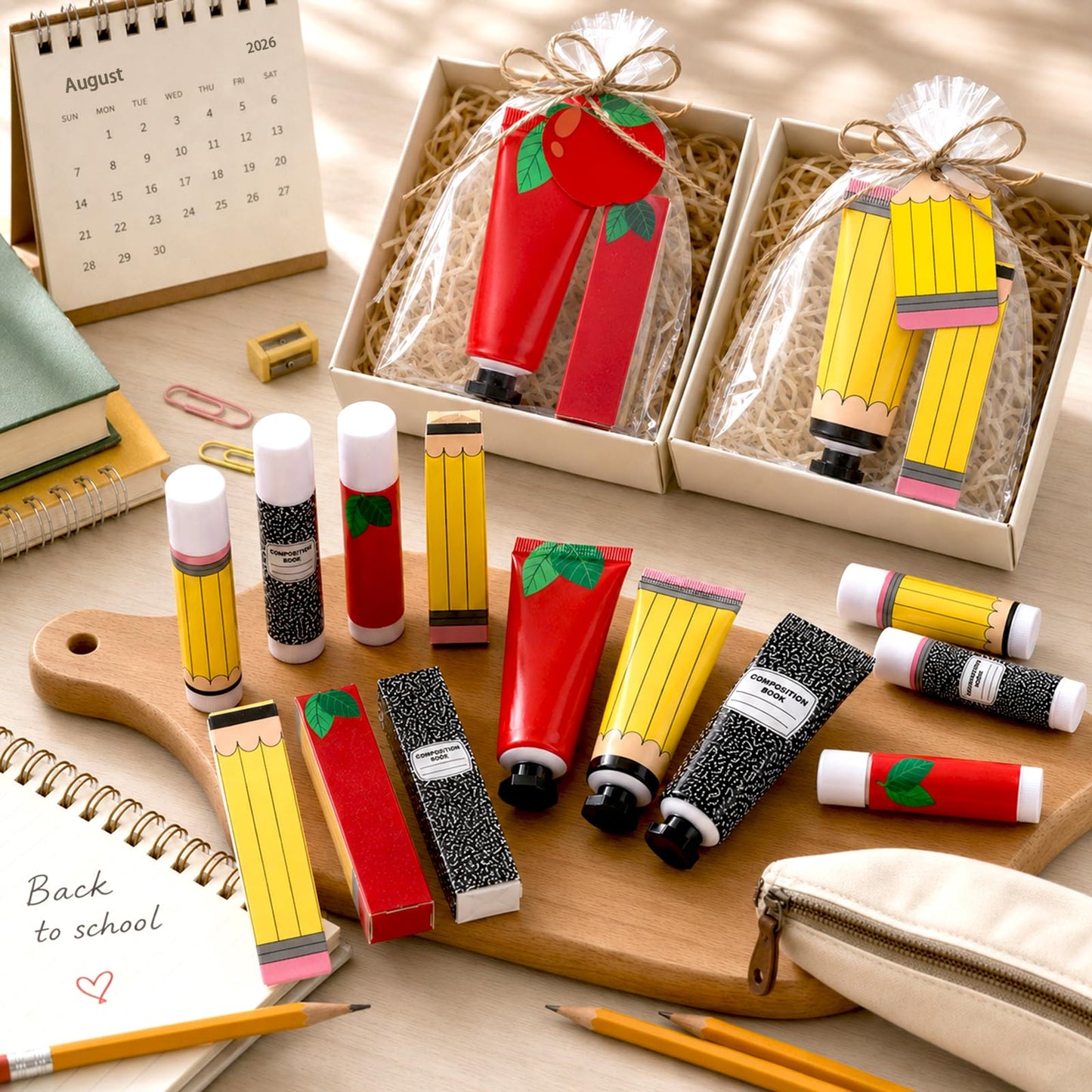144Pcs 36 Sets Teacher Employee Appreciation Gifts Bulk Include Hand Cream Lotion Lip Balm with Bag Card Bulk Travel Size Thank You Gift for Employee Thank You Graduation Back to School Party Supplies