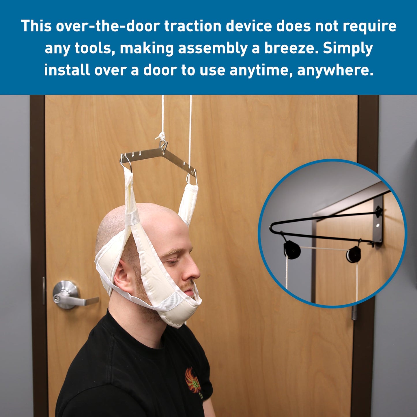 BodyMed Cervical Traction Device - Over-The-Door Neck Cradle Stretcher for Home Therapy for Vagus Nerve and Spinal Decompression - Discomfort Aid Physical Therapy Equipment