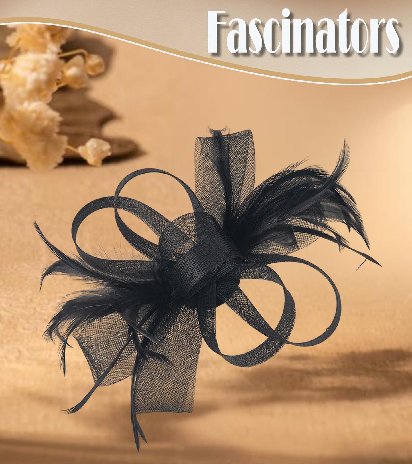 Markest Women's Fascinators Tea Party Headpiece Derby Hat Feather Headwear for 20s Party Accessory Cocktail Wedding