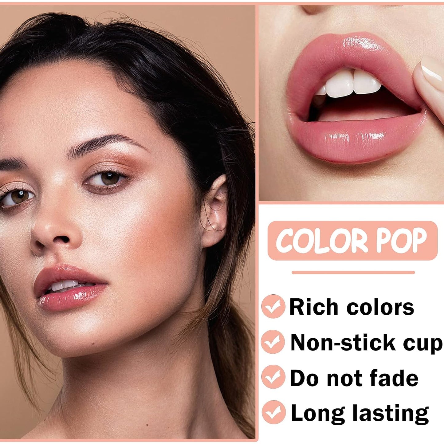 Light Lip Gloss Set - 6PCS Nude Pink Lip Gloss Kit | Moisturizing & Plumping Formula for Women & Girls