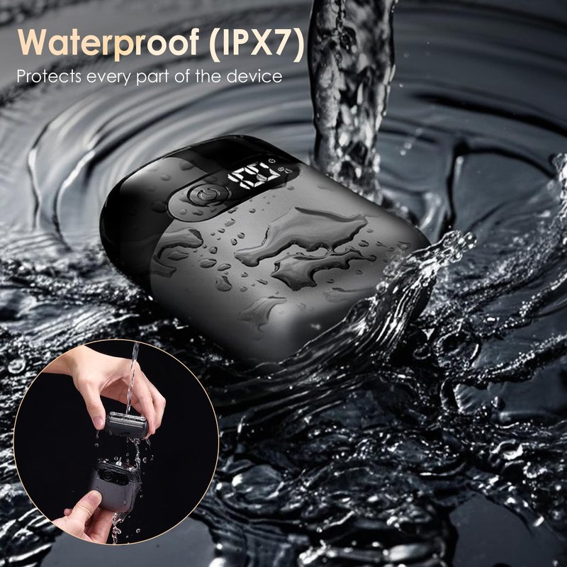 Electric Razor for Men, Foil Shaver and Beard Trimmer for Dry and Wet,Battery LED Display USB-C Fast Charge, IPX7 Waterproof Portable Travel Shaver