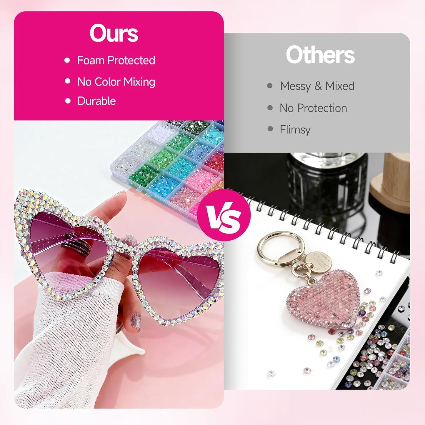 4mm Resin Rhinestones Kit - 40,000 Pcs for Nail Art & Crafts | Includes B7000 Glue, Tweezers & Pickup Pen