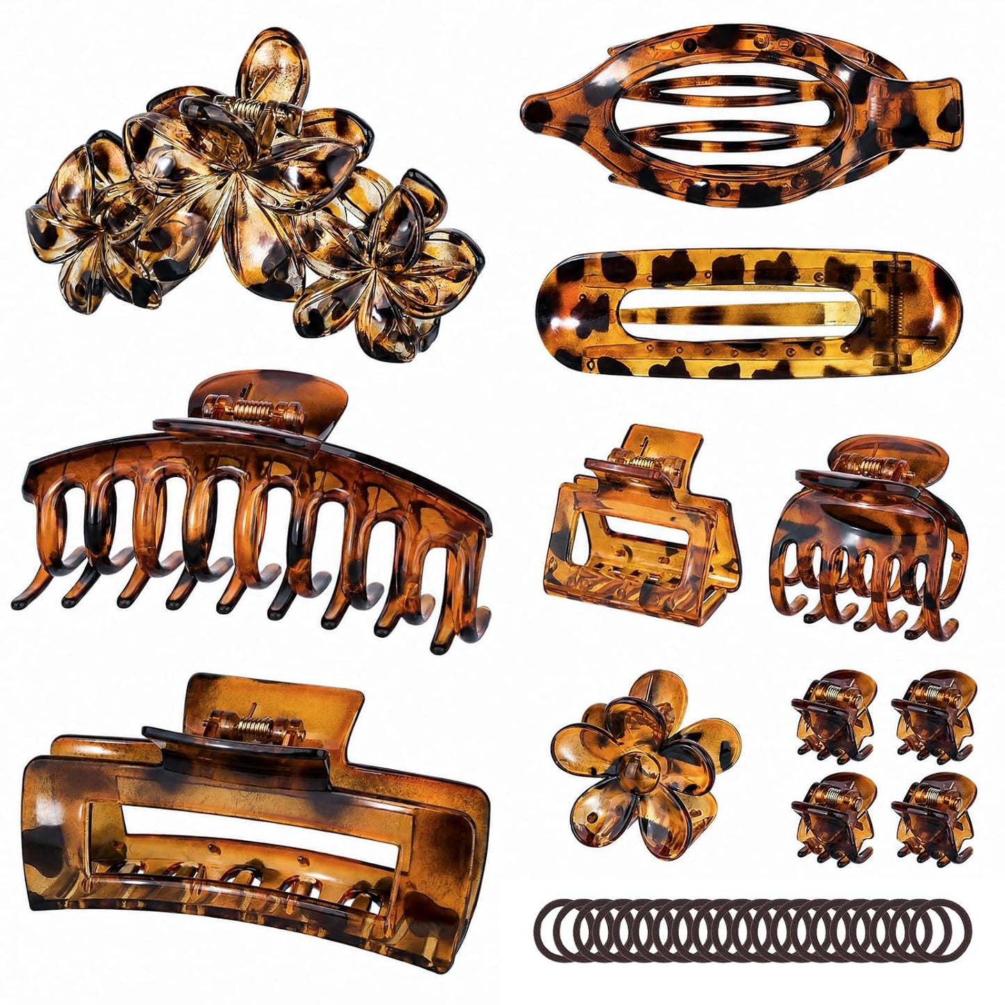 Hair Clips for Women - Non-Slip Strong Hold Jaw Claw Clips Set | 12-Pack for Thin, Thick & Curly Hair (Black)