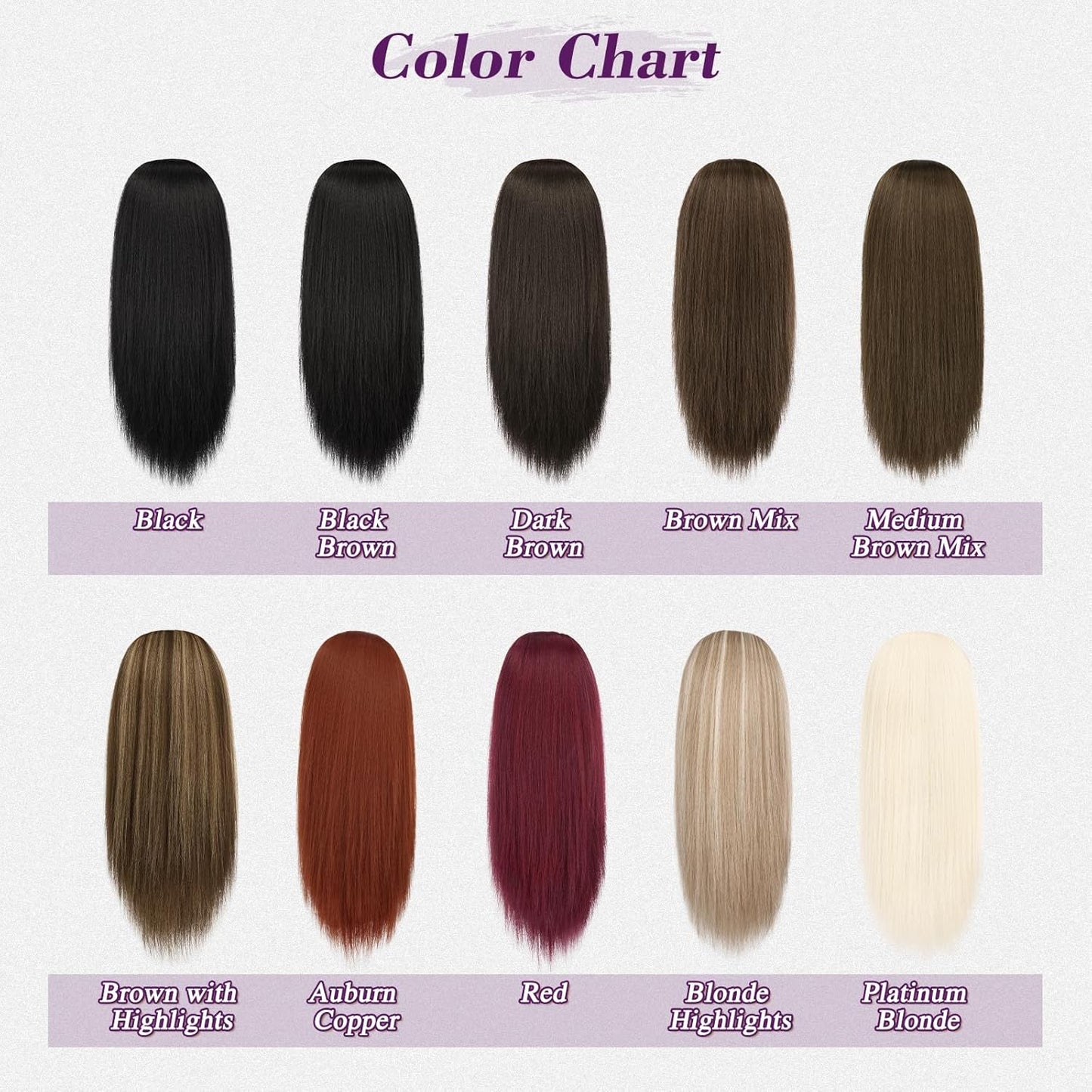 Brown Straight Ponytail Extension - 16 Inch Soft Synthetic Drawstring Hairpiece for Daily Wear & Parties