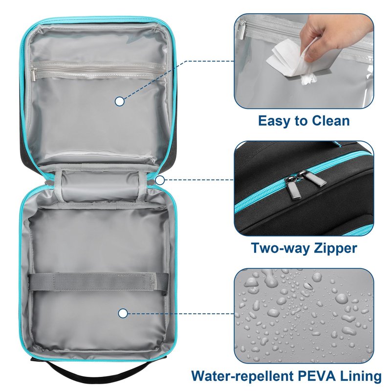 YARWO Nose Cleaner Travel Case Compatible with Navage Nasal Irrigation System, Portable Neti Pot Safety Storage Bag with Waterproof Lining for Nasal Care Kit, SaltPods and Sinus Rinse Device, Bag Only
