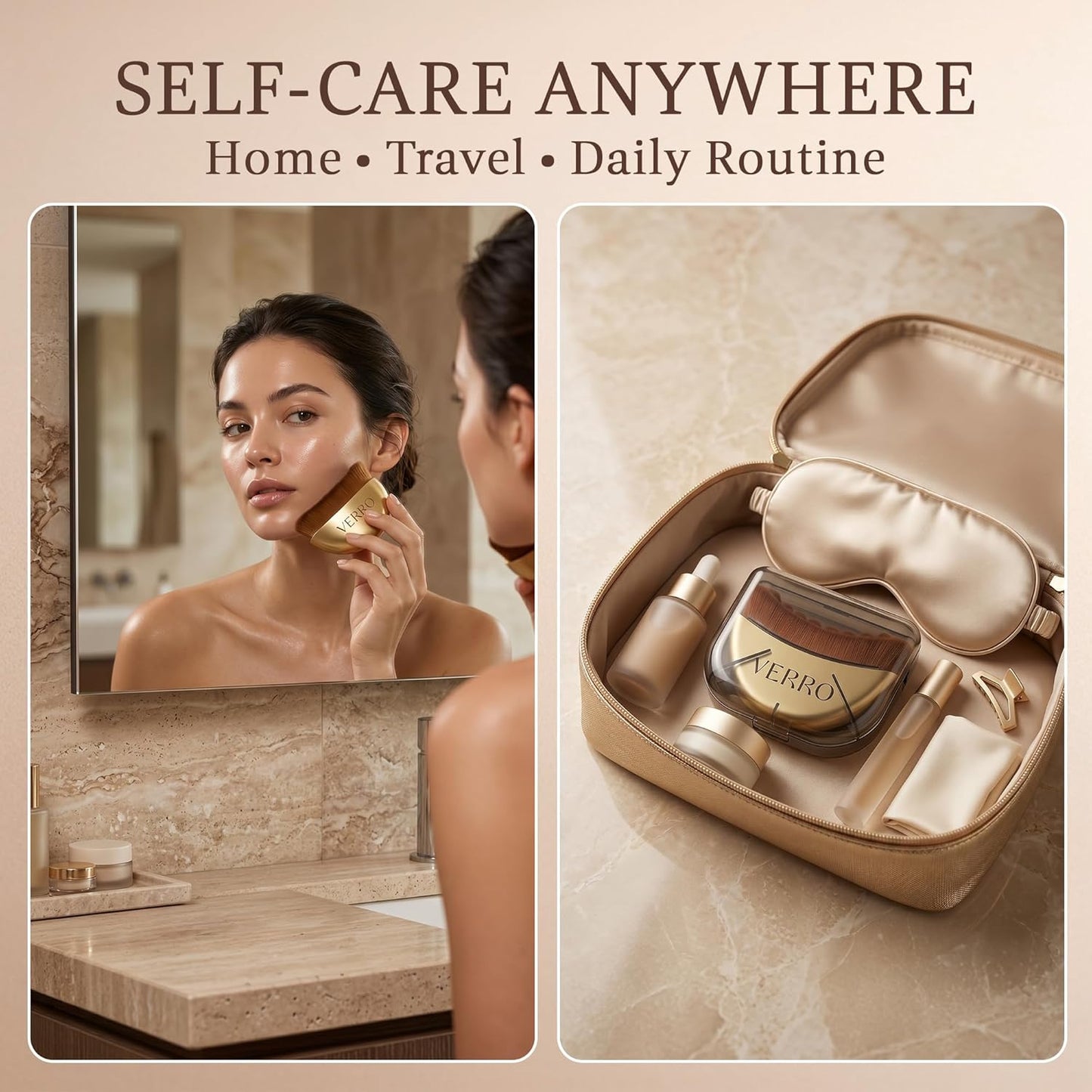 Lymphatic Face Brush Set - 2 Pack Facial Dry Brushes for Sculpting & Drainage | Ultra Soft Bristles, Travel Cases Included