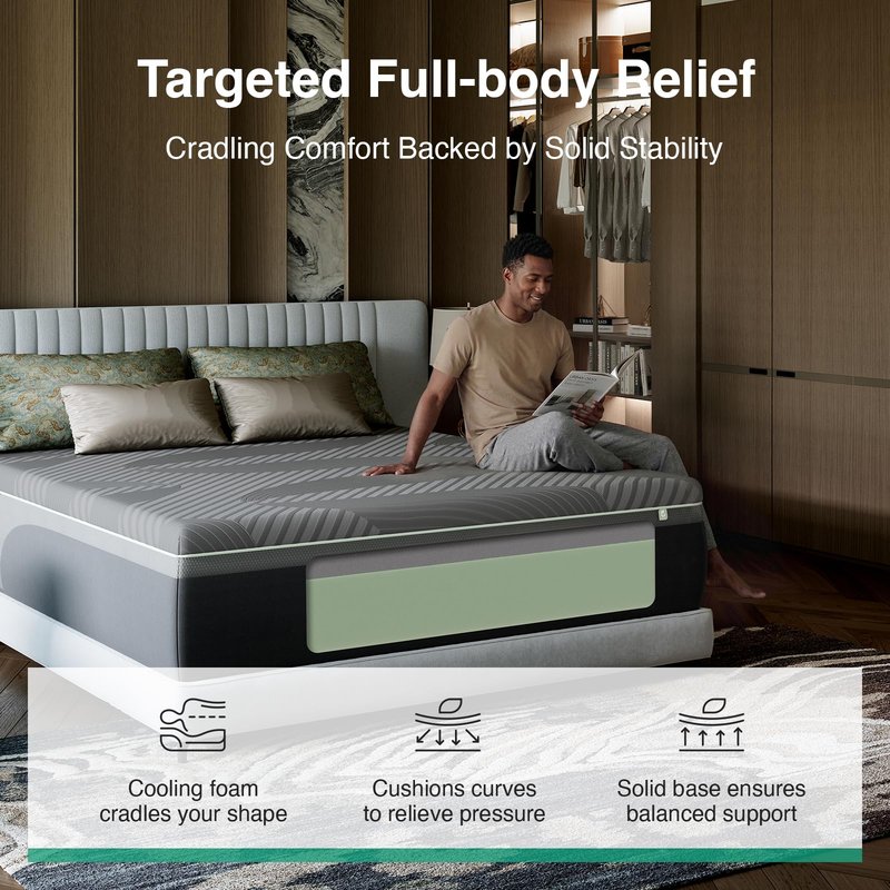 Novilla 14 Inch King Mattress, King Memory Foam Mattress with AiryFlow Cooling System for Cool Night, Pressure Relief, Ergonomic Support for Spinal Alignment, CertiPUR-US Certified, Medium Firm