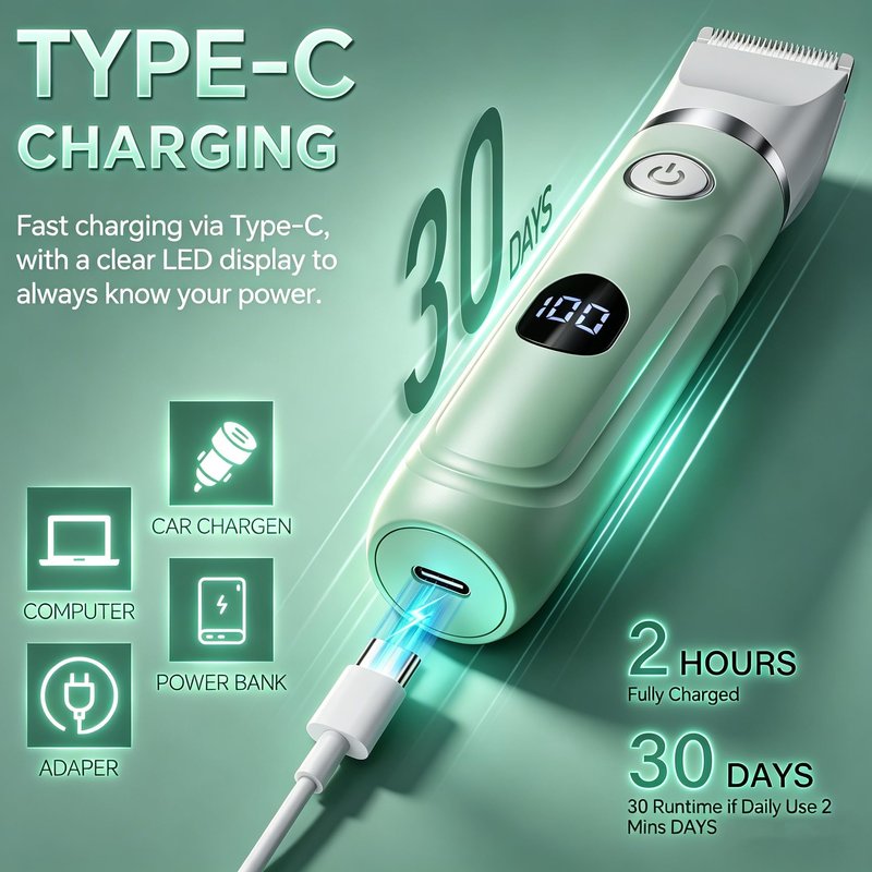 RUIM Women's 3-in-1 Bikini Trimmer, Electric Shaver for Pubic Hair & Body, Painless Lady Shaver for Legs Underarms Face, IPX6 Waterproof Wet/Dry, USB-C Cordless Razor, Gift for Mom