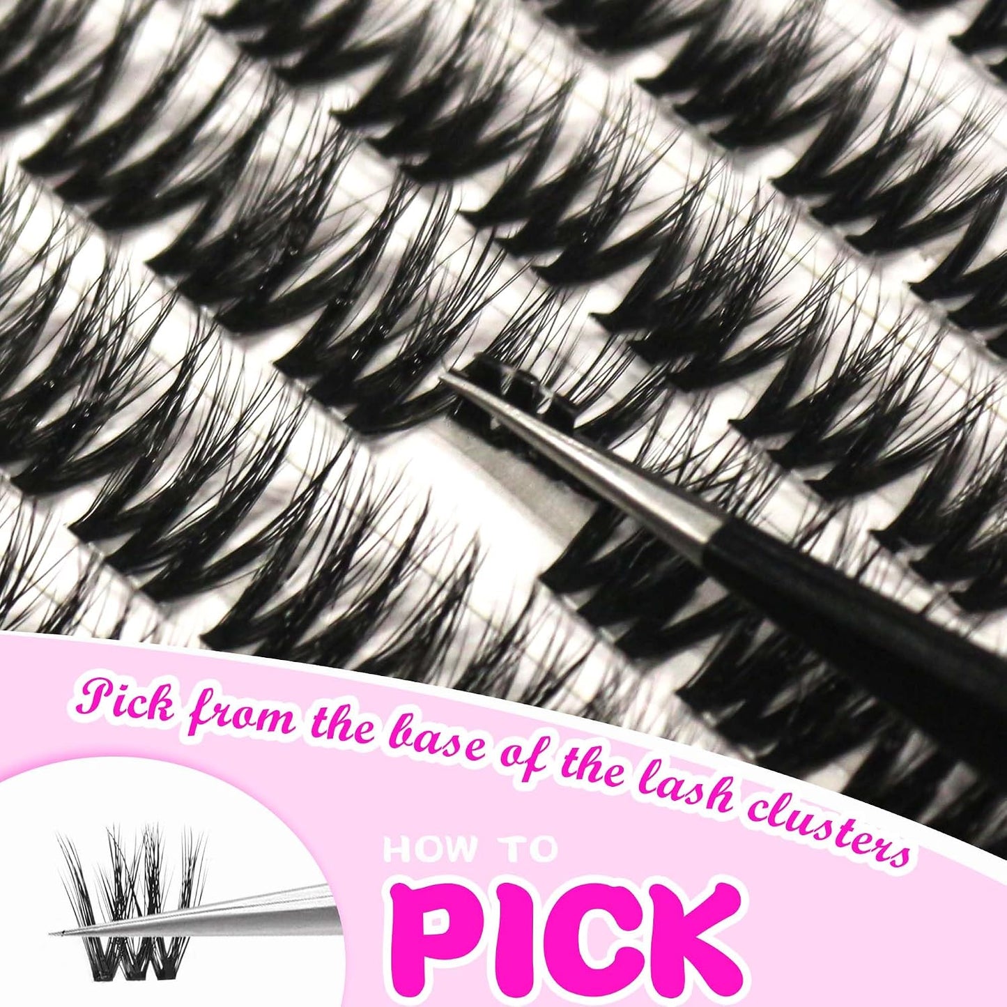 GAQQI Lash Clusters - Wispy Volume Eyelash Extensions, 110 Multilayered 3D Lashes, 10-14mm Lengths