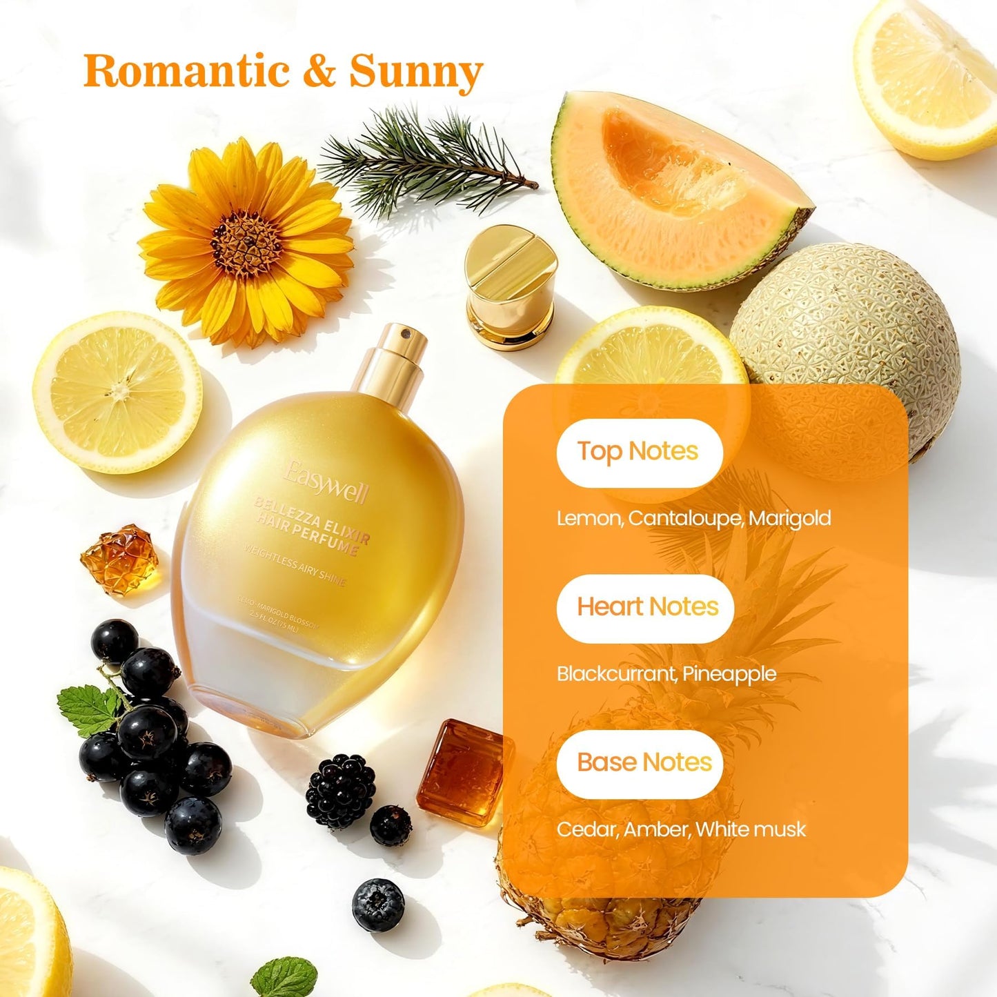 EASYWELL Hair Perfume for Women, Leave In Conditioner Spray, Mothers day gifts, Hair Spray Women with Vitamin B5, Floral, 2.5 Fl Oz
