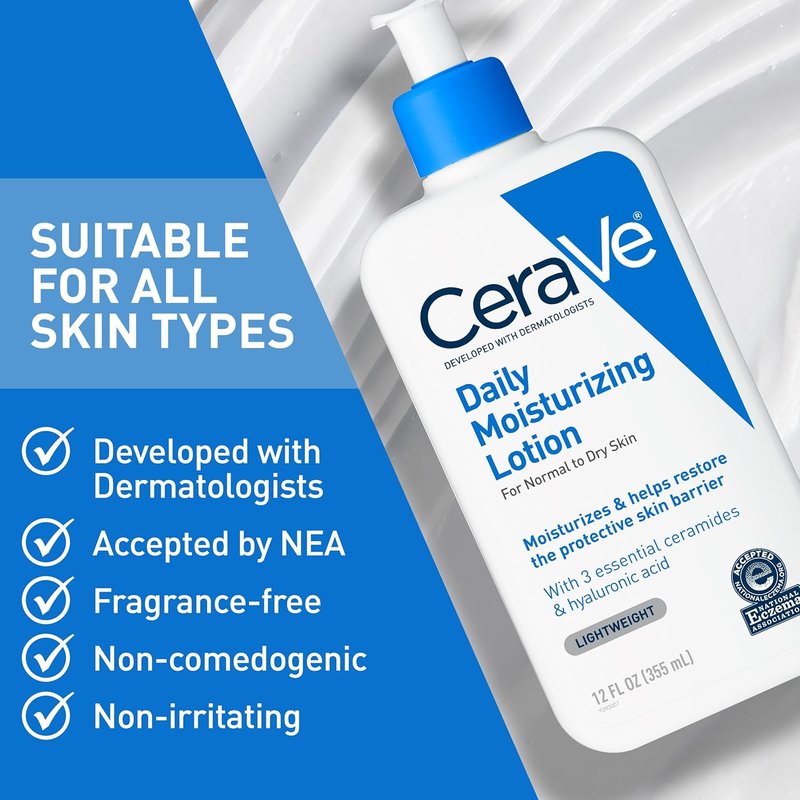 CeraVe Daily Moisturizing Lotion - Hydrating Body & Face Moisturizer with Hyaluronic Acid | Fragrance-Free, 19 Oz
