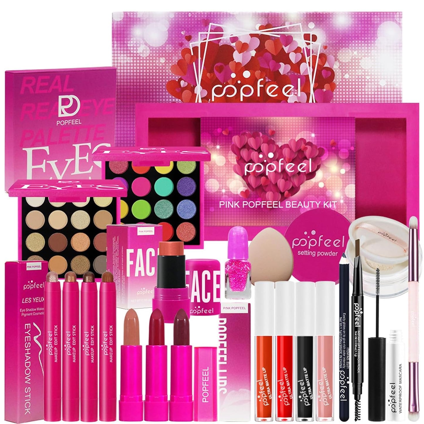 All-in-One Makeup Kit for Women - Essential Bundle with Eyeshadow Palette, Lipstick & More | Perfect Mother's Day Gift