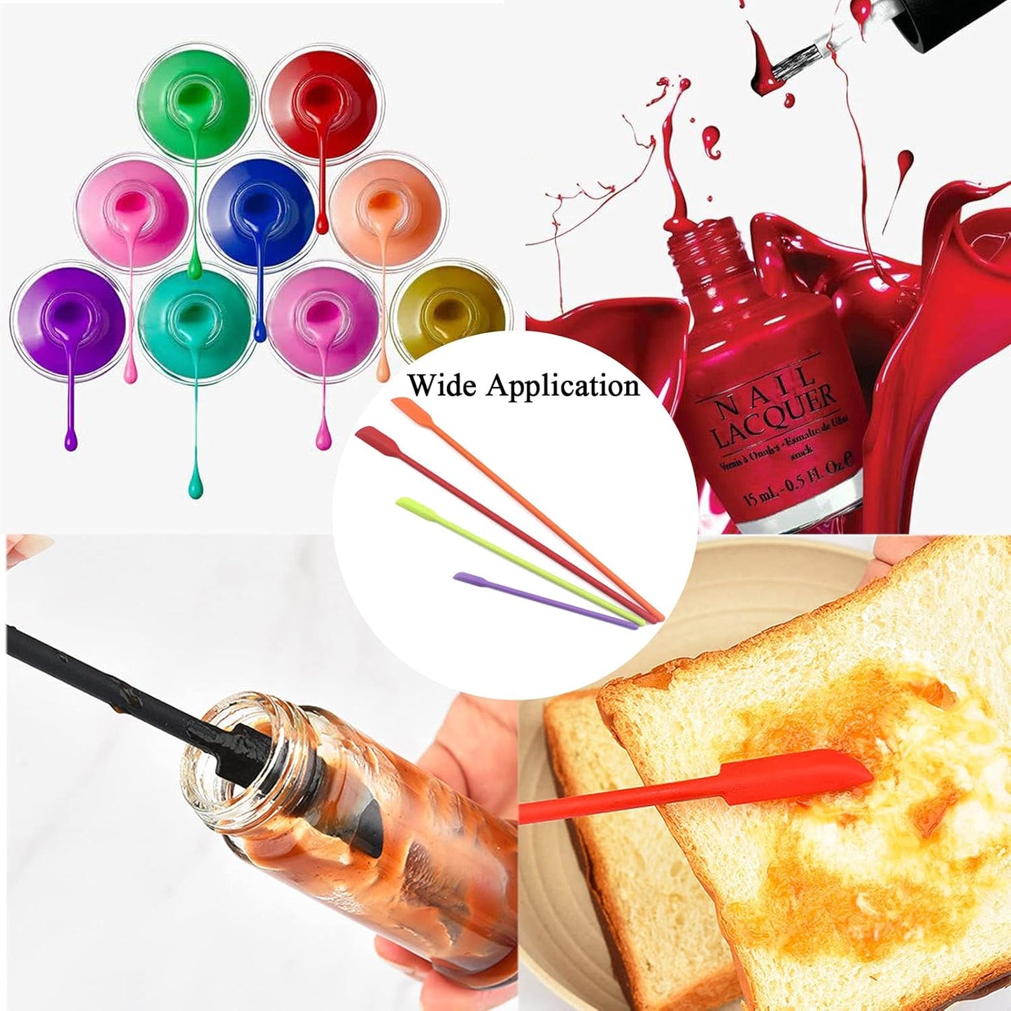 Beauty Spatula Set - 4 Mini Silicone Makeup Spatulas for Cosmetics & Kitchen | 3 Sizes Available