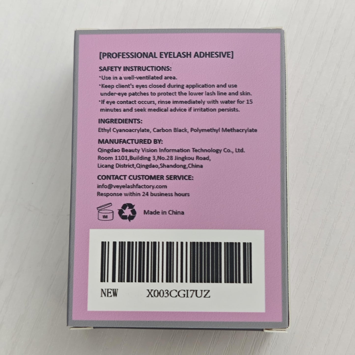 VEYES INC Lash Glue 5 ML 1-2 Sec Drying Time 8 Weeks Bonding Eyelash Extension Glue Black Adhesive for Professional Use Only