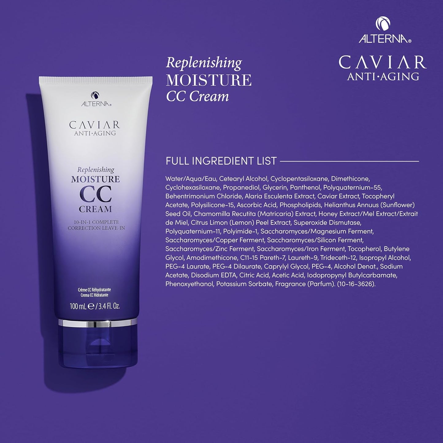 CAVIAR Anti-Aging CC Cream - 10-in-1 Moisture & Hair Treatment | Nourishes, Restores & Hydrates
