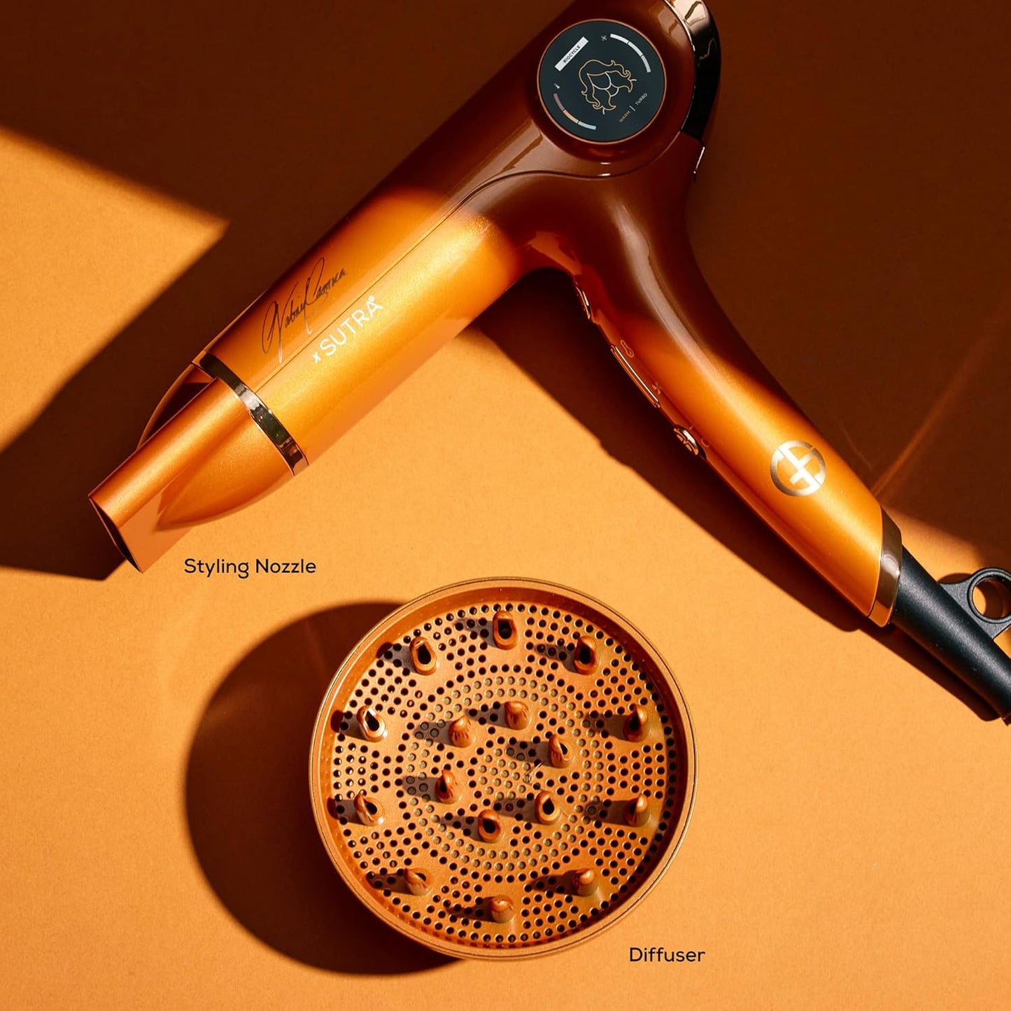 SUTRA Professional Ionic Hair Dryer - Healthy Heat Technology, Intelligent Temp Control | LED Display, Diffuser & Concentrator
