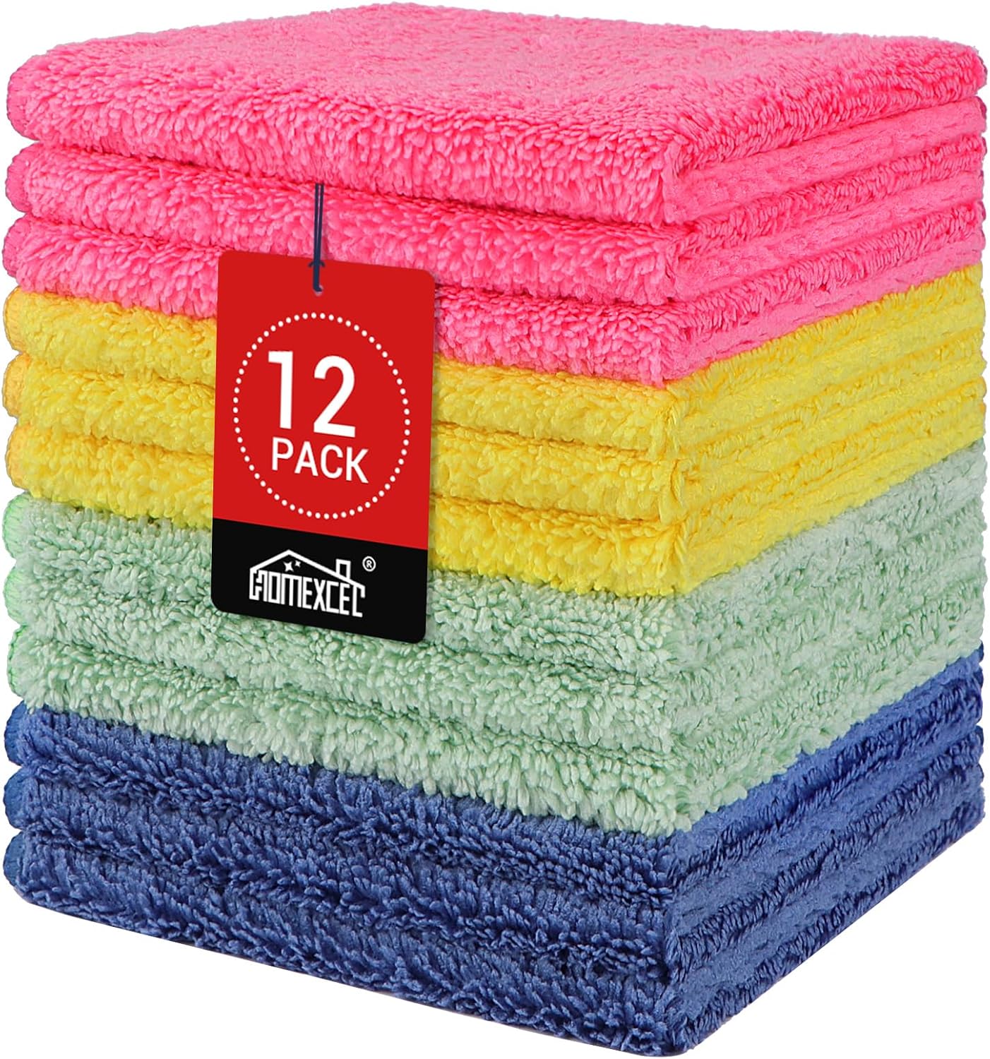 Quick Drying Face Towels - Super Absorbent Wash Cloths for Body & Face | Pink, Light Blue, Green, Navy Blue