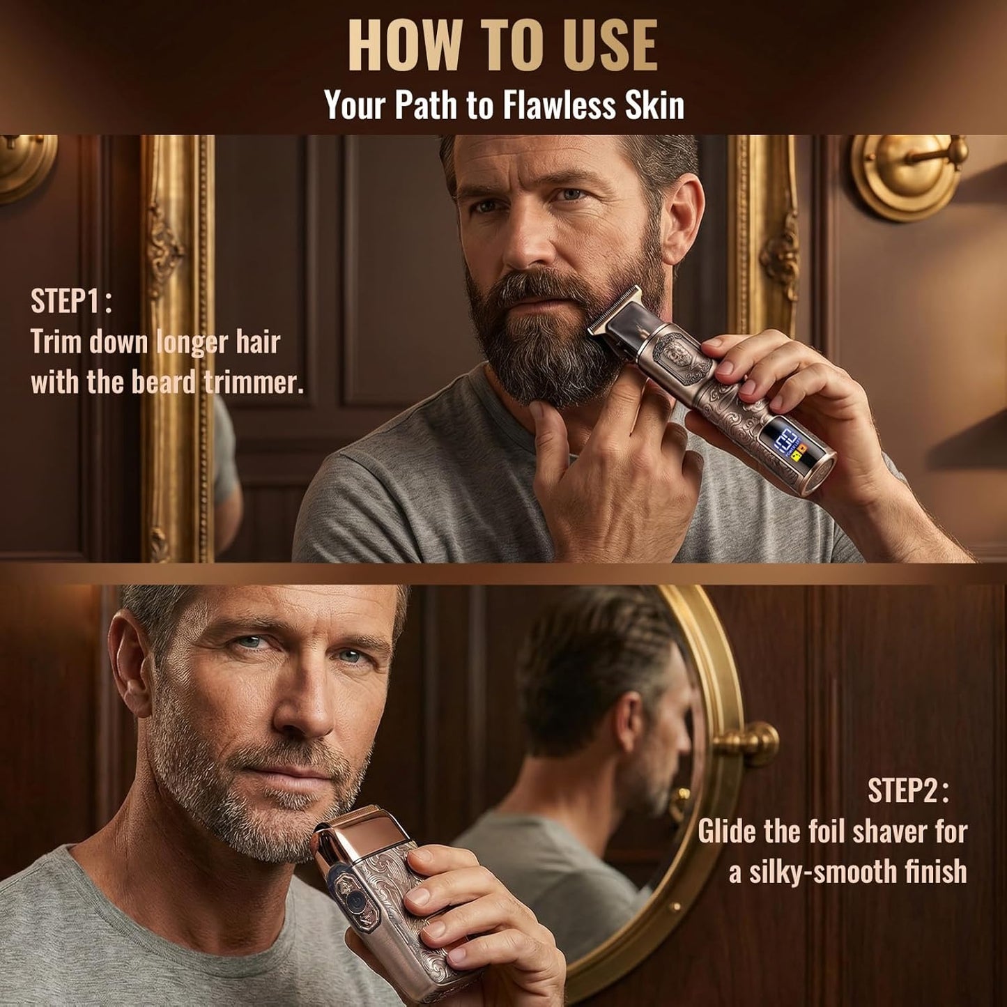 Electric Razor for Men - Ufree Foil Shaver & Beard Trimmer Grooming Kit | Cordless Hair Clippers for Bald Heads