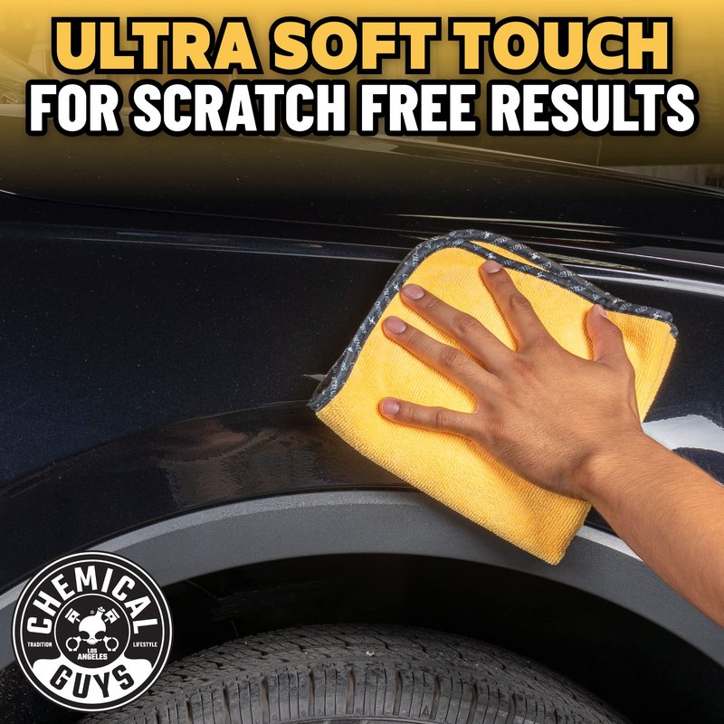 Chemical Guys Large Microfiber Drying Towel for Cars Trucks SUVs RVs and Motorcycles, Large 36 x 25 Inch Yellow Absorbent Exterior Drying Towel