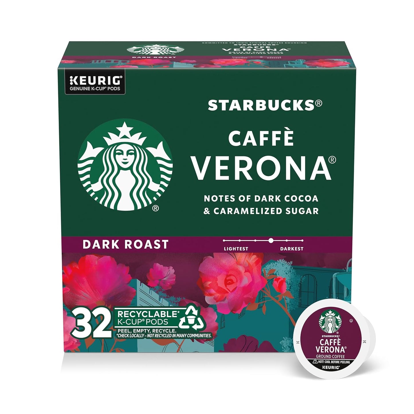 Starbucks K-Cup Coffee Pods - Dark Roast French Roast for Hot or Iced Coffee | 96 Count
